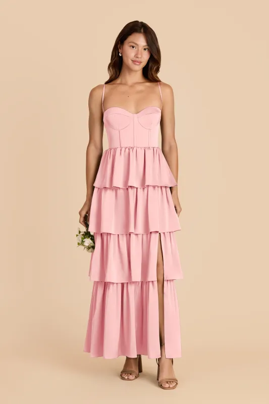 Lola Matte Satin Dress - Bubblegum Pink sold by Birdy Grey