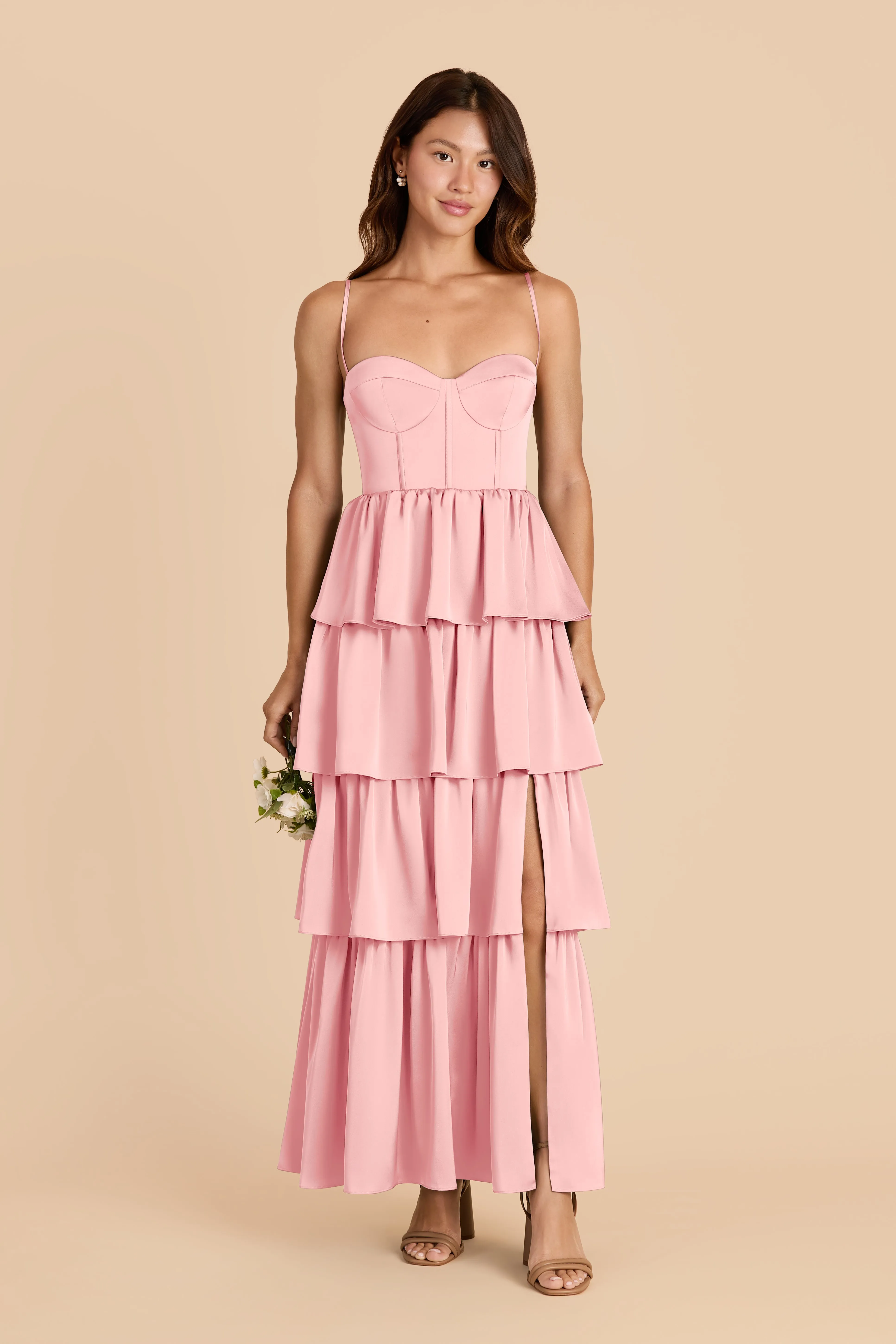 Lola Matte Satin Dress - Bubblegum Pink sold by Birdy Grey