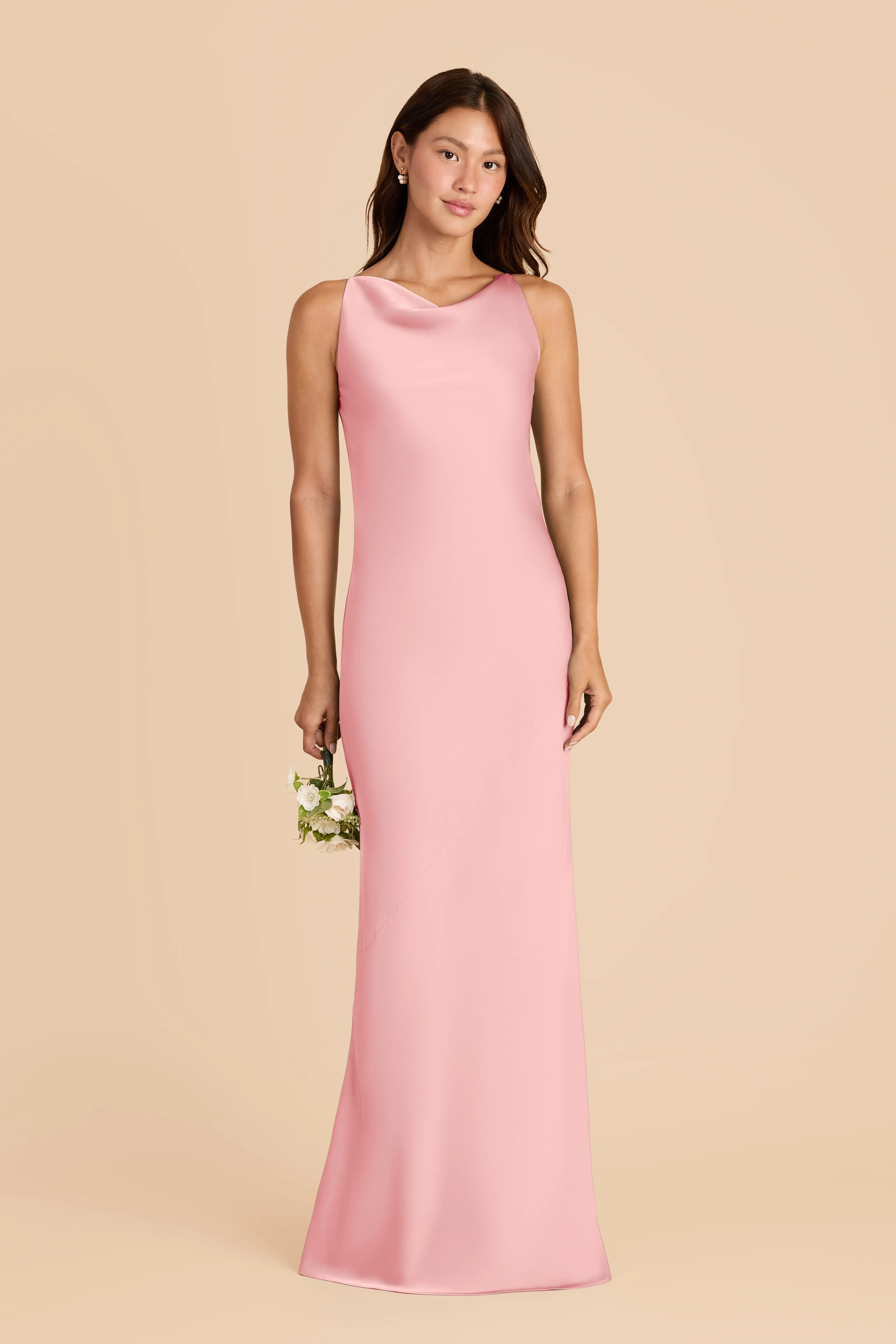 Destiny Matte Satin Dress - Bubblegum Pink sold by Birdy Grey