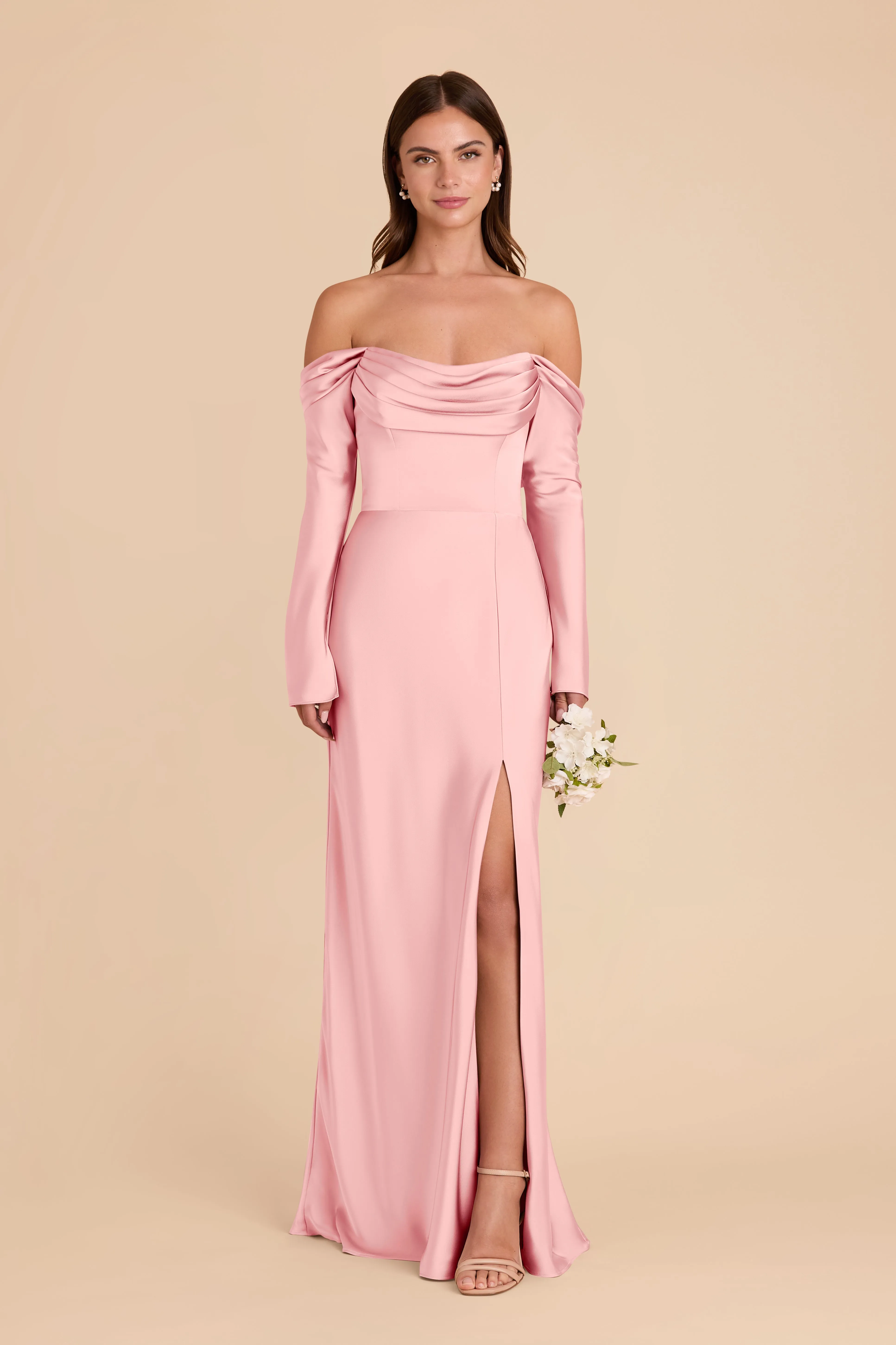 Maya Matte Satin Dress - Bubblegum Pink sold by Birdy Grey