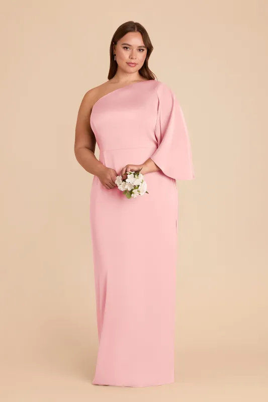 Christine Matte Satin Dress - Bubblegum Pink sold by Birdy Grey