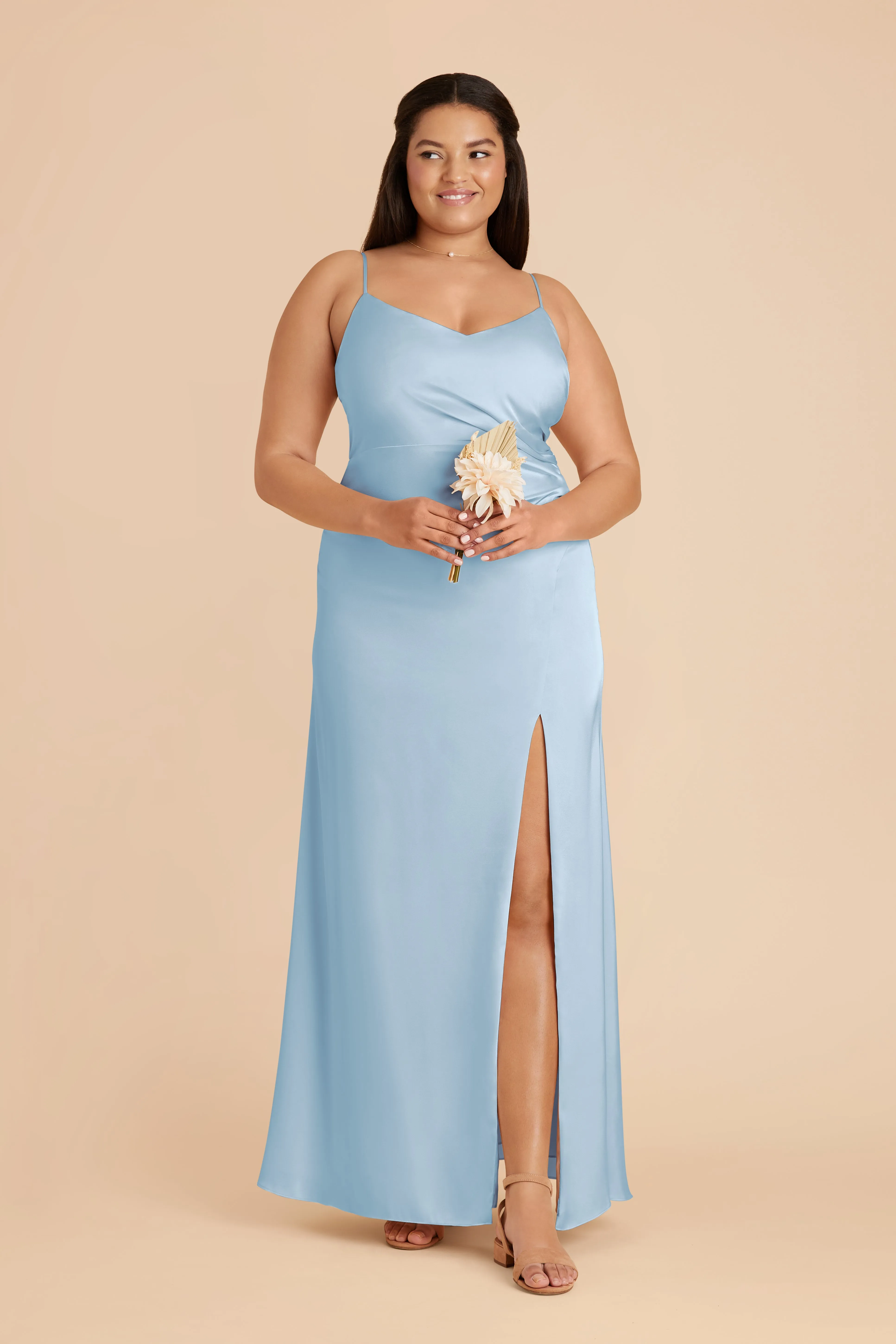 Catherine Matte Satin Dress - Sky Blue sold by Birdy Grey product image thumbnail 2