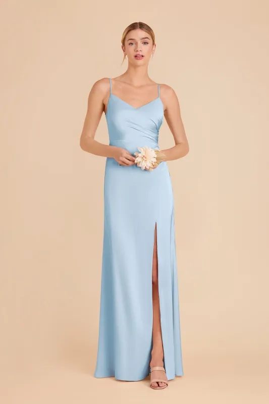 Catherine Matte Satin Dress - Sky Blue sold by Birdy Grey