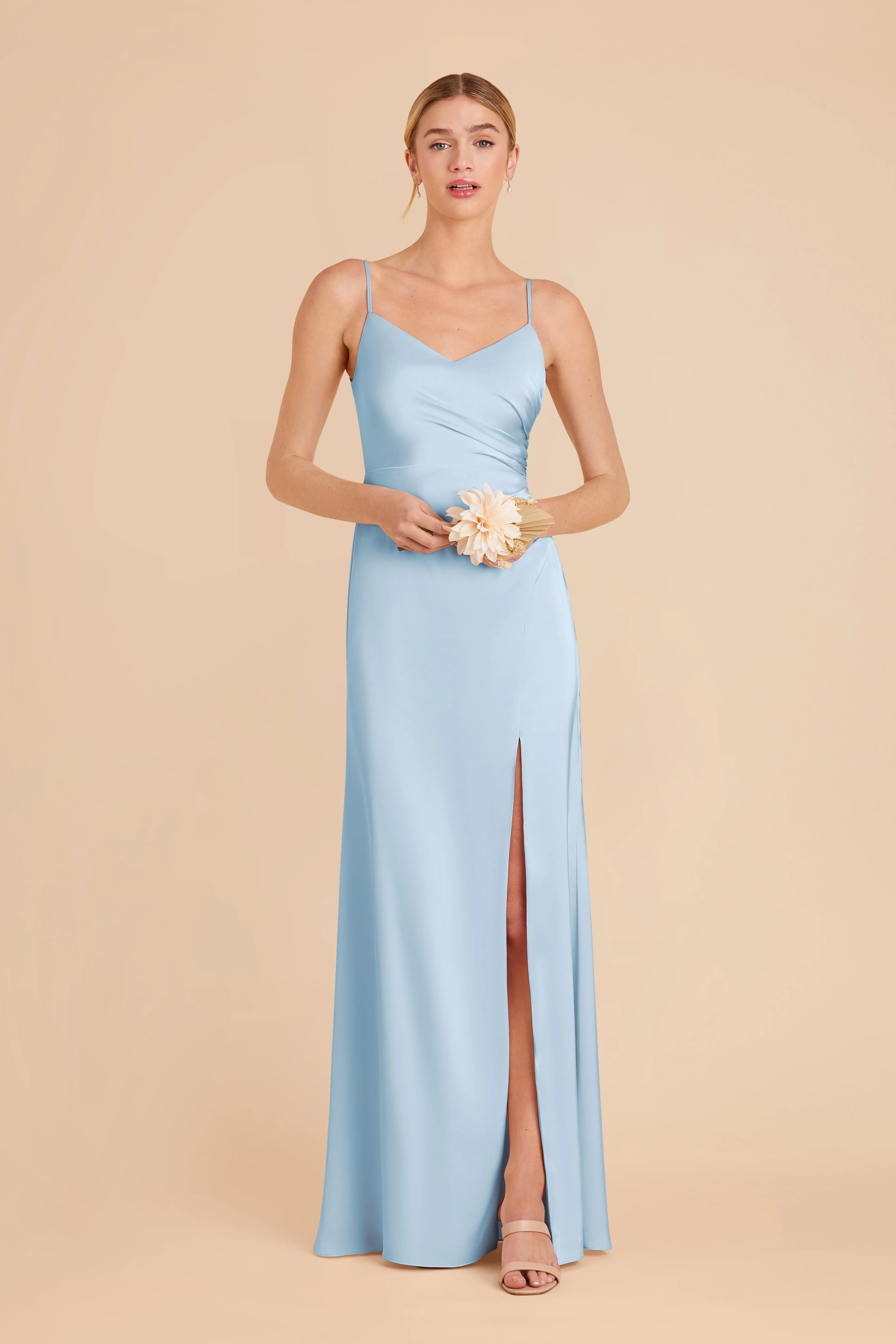 Catherine Matte Satin Dress - Sky Blue sold by Birdy Grey