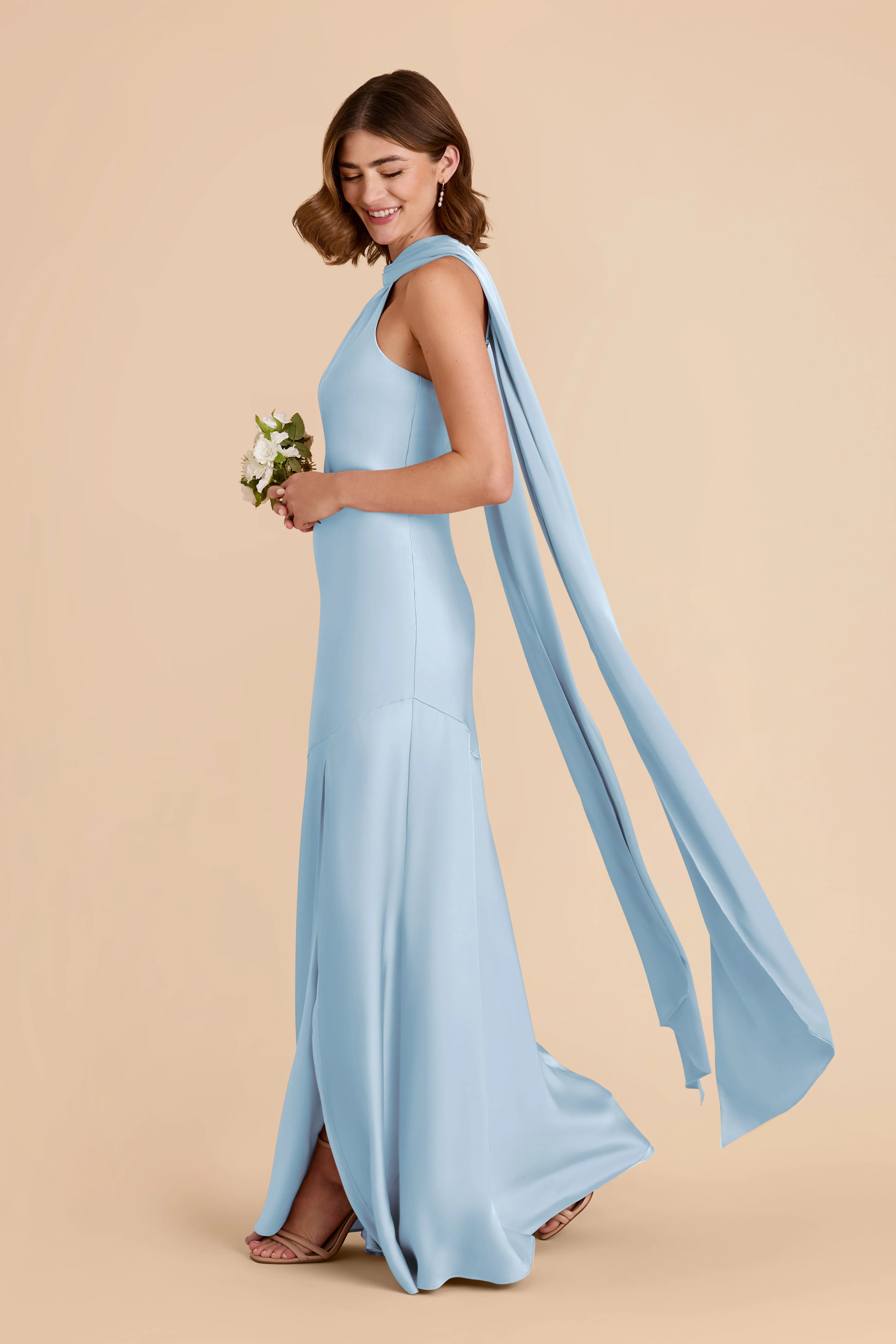 Eileen Matte Satin Dress - Sky Blue sold by Birdy Grey product image thumbnail 4