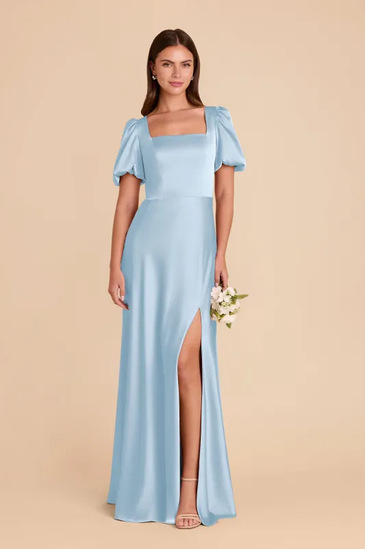 Judy Matte Satin Dress - Sky Blue sold by Birdy Grey