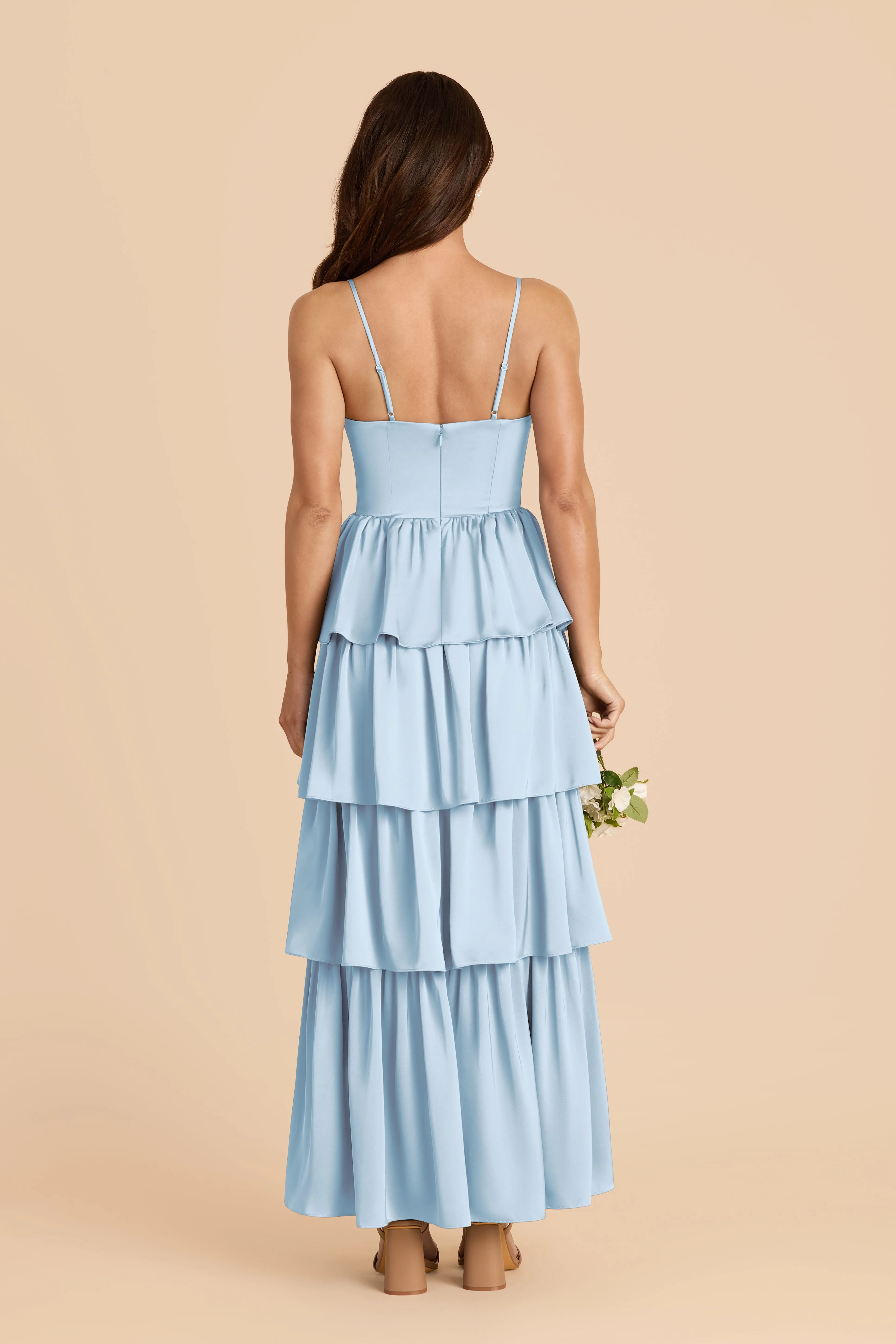 Lola Matte Satin Dress - Sky Blue sold by Birdy Grey product image thumbnail 4