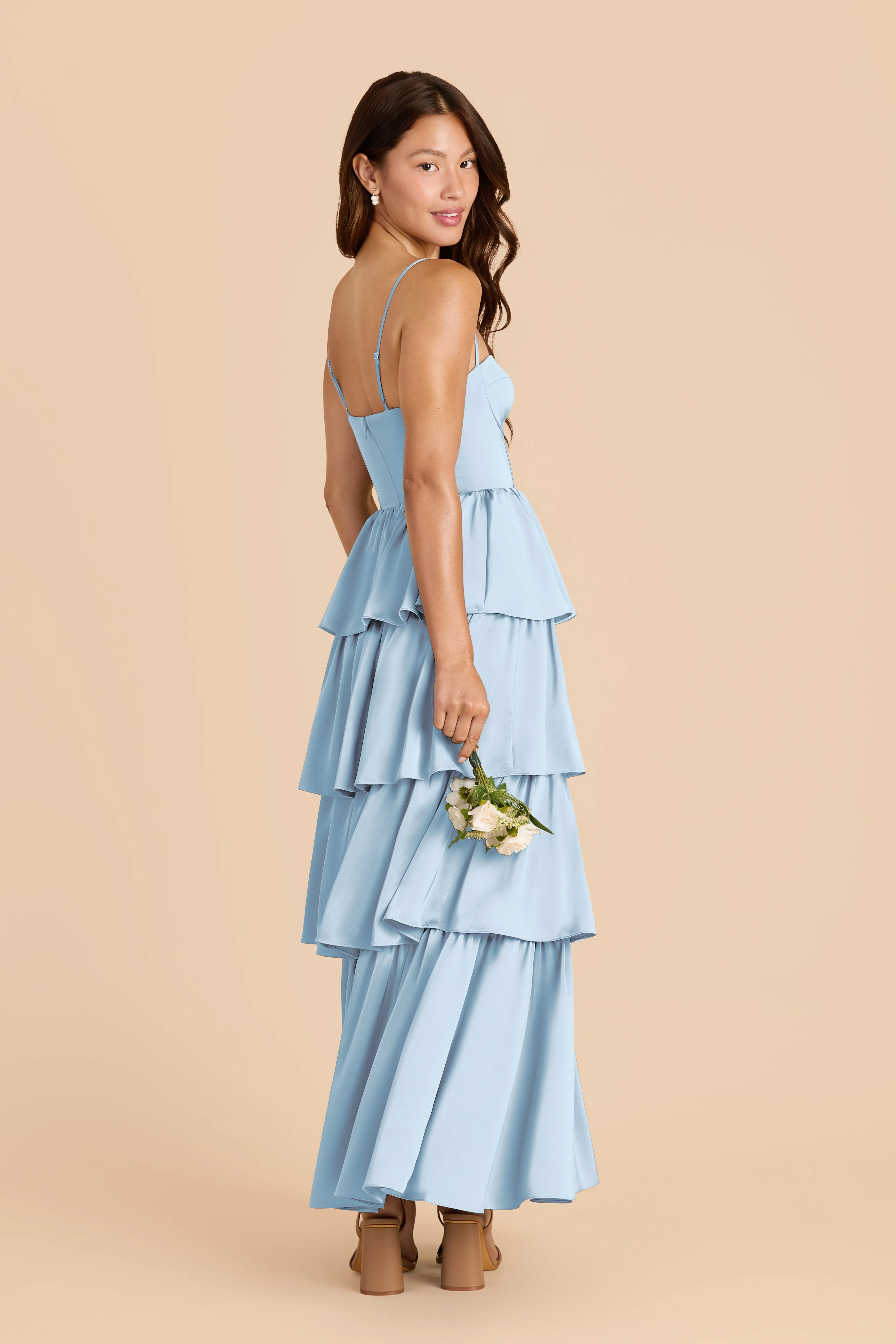 Lola Matte Satin Dress - Sky Blue sold by Birdy Grey product image thumbnail 3