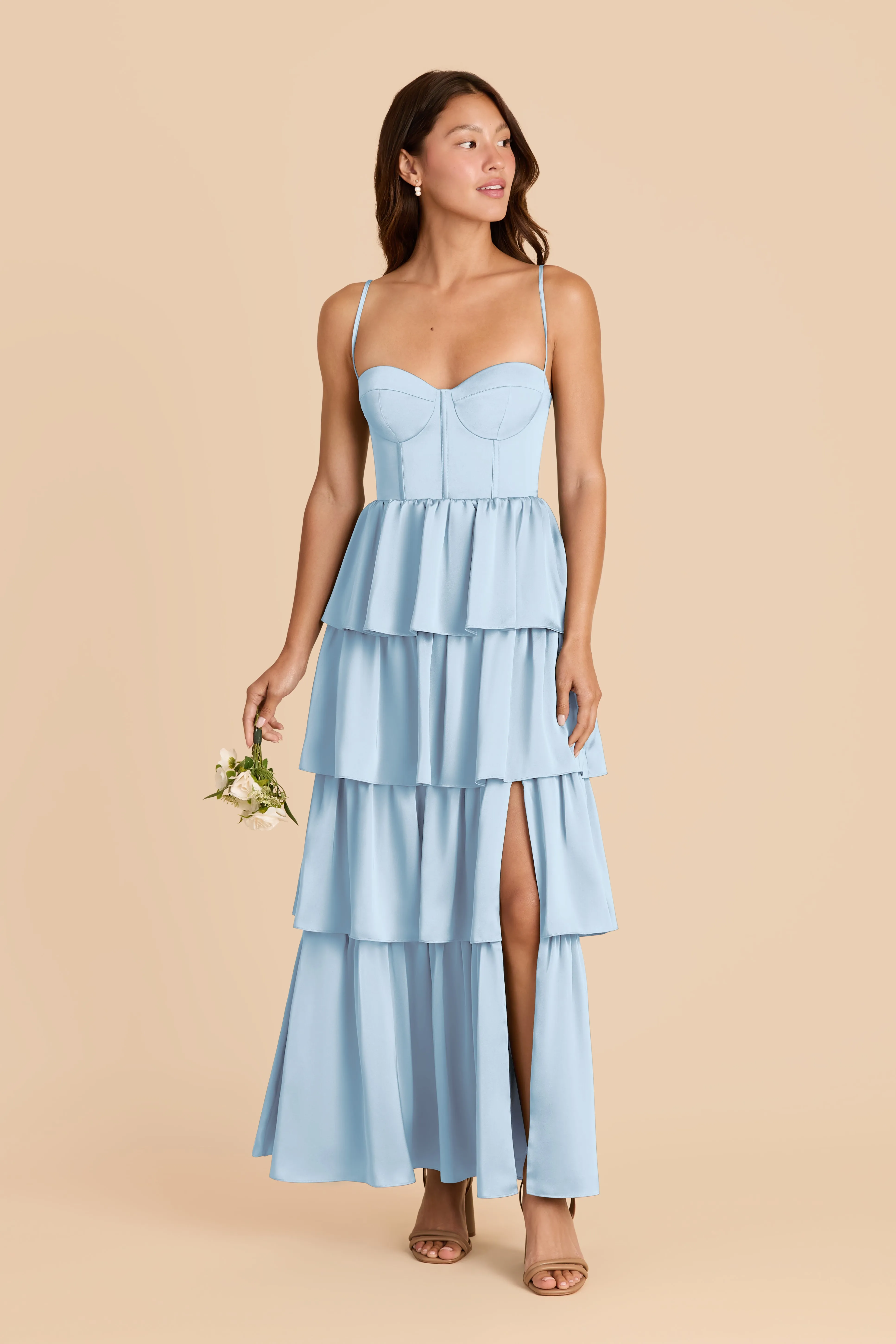 Lola Matte Satin Dress - Sky Blue sold by Birdy Grey product image thumbnail 2