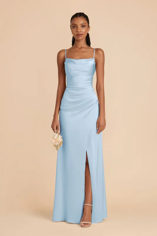 Lydia Matte Satin Dress - Sky Blue sold by Birdy Grey