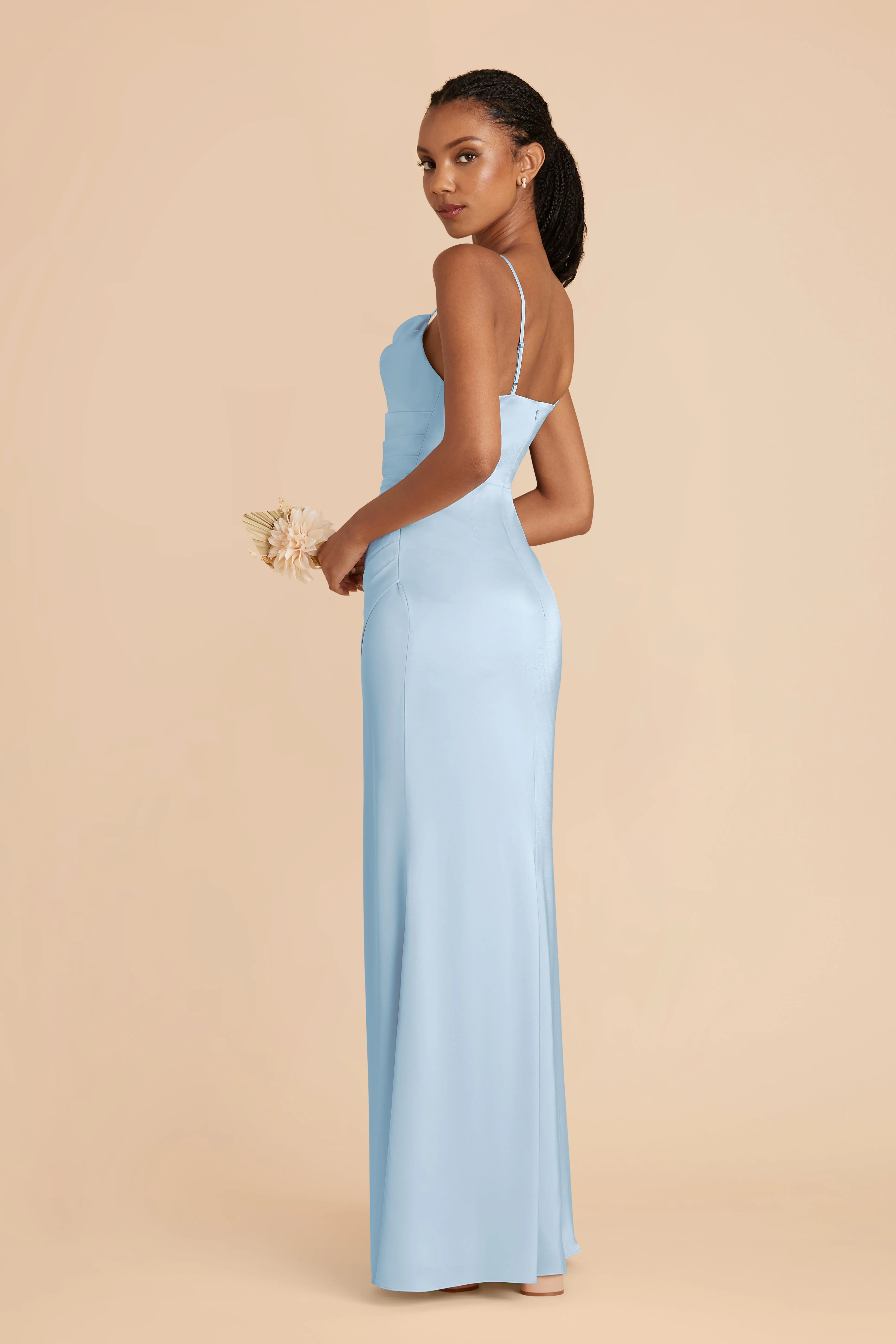 Lydia Matte Satin Dress - Sky Blue sold by Birdy Grey product image thumbnail 3
