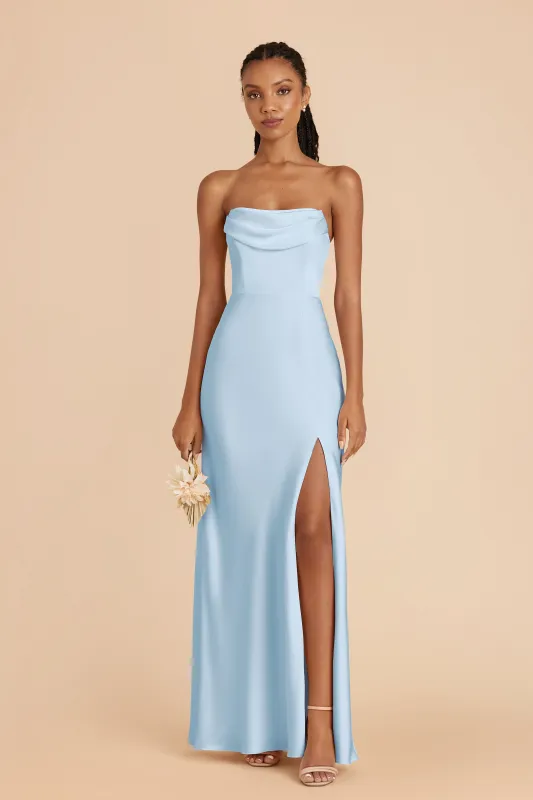 Mia Matte Satin Convertible Dress - Sky Blue sold by Birdy Grey