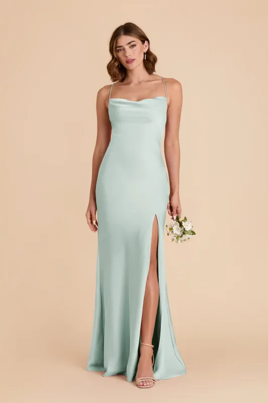 Olivia Matte Satin Dress - Mint sold by Birdy Grey