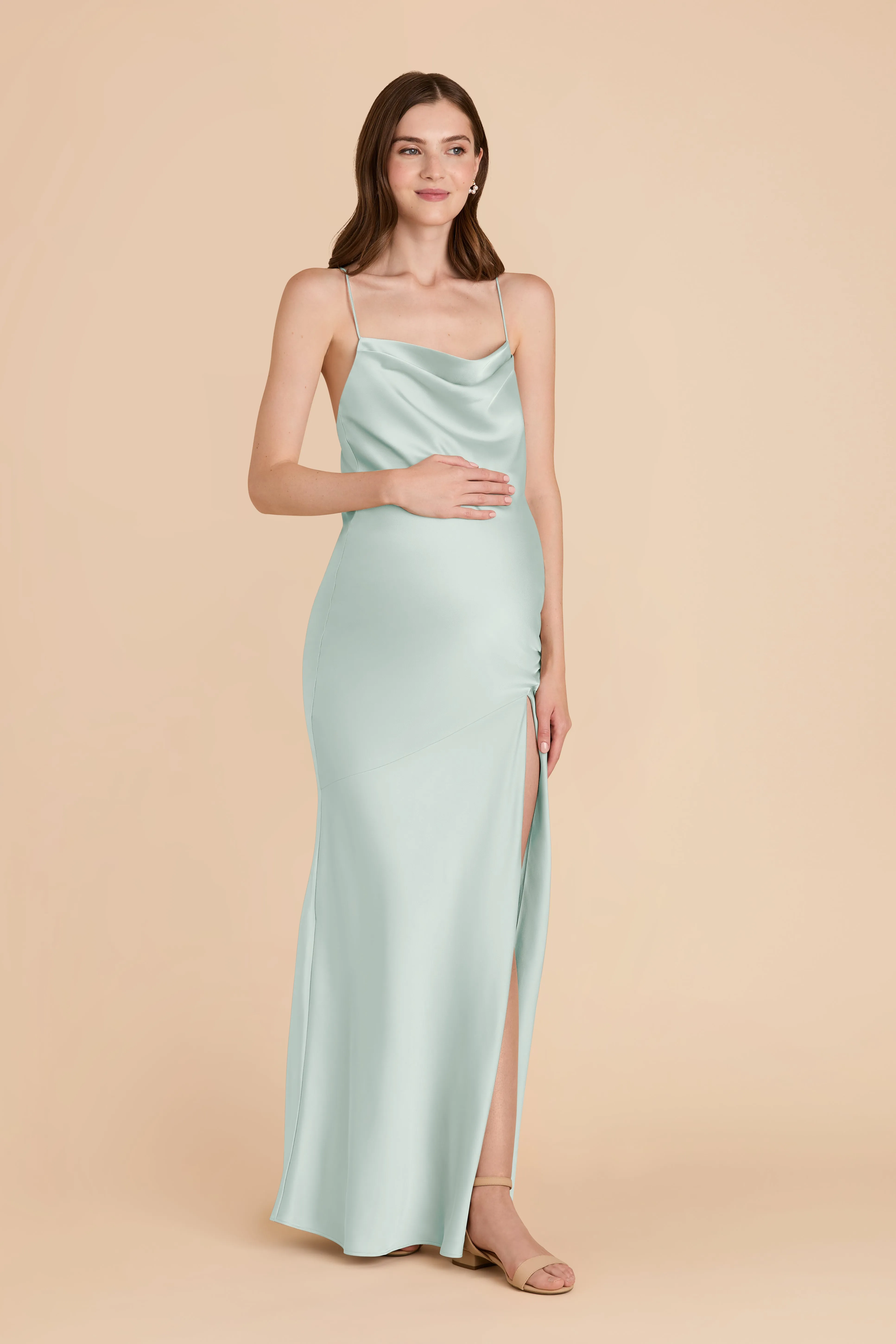 Olivia Matte Satin Dress - Mint sold by Birdy Grey product image thumbnail 2