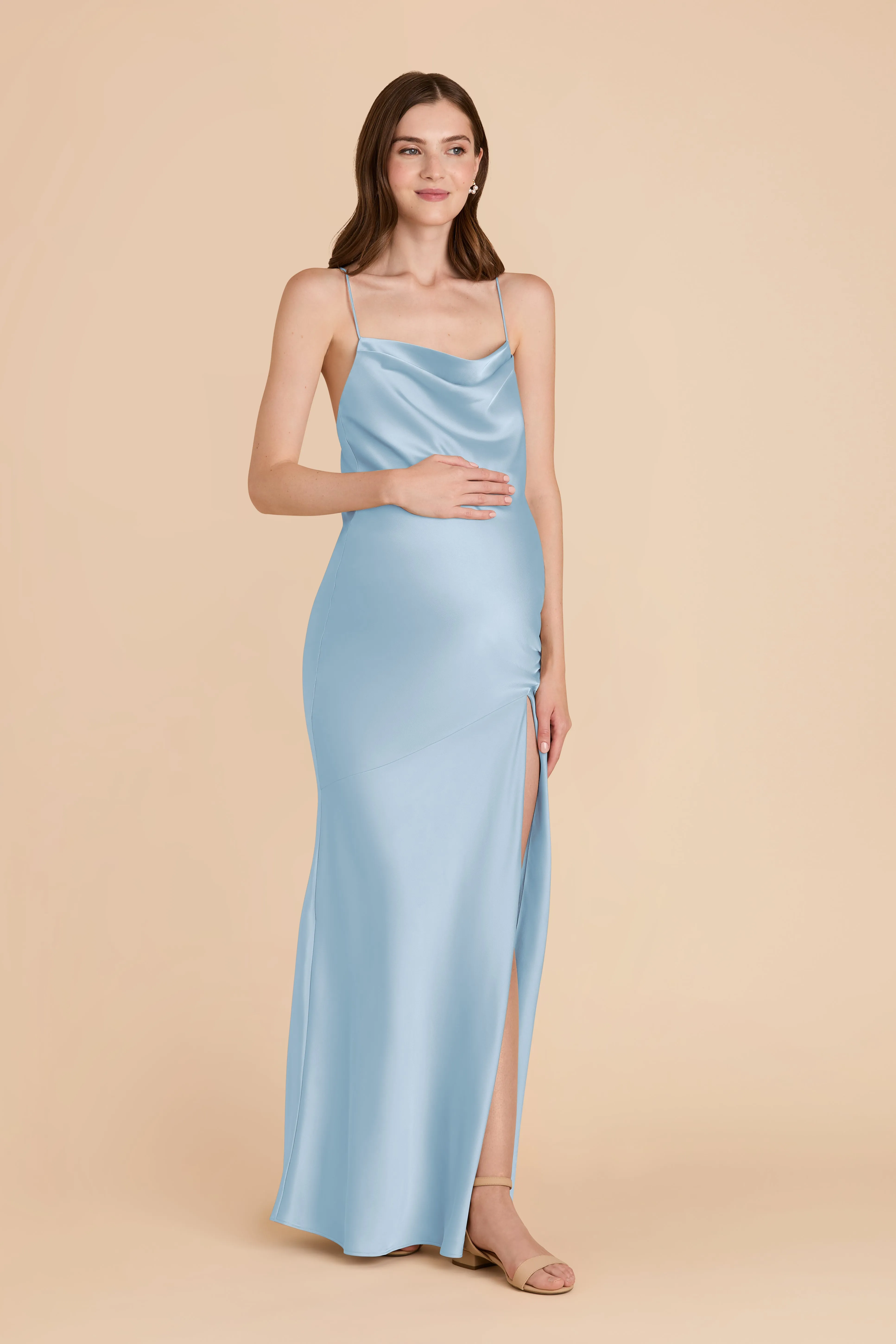 Olivia Matte Satin Dress - Sky Blue sold by Birdy Grey product image thumbnail 2