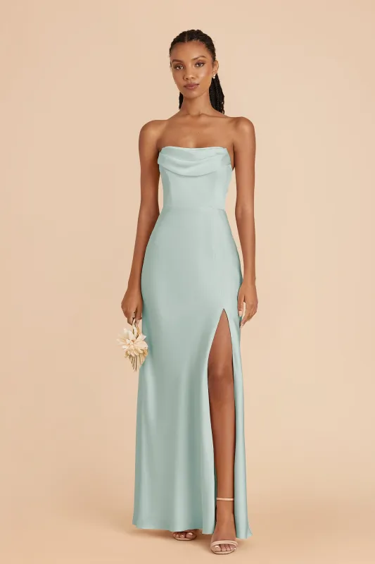 Mia Matte Satin Convertible Dress - Mint sold by Birdy Grey