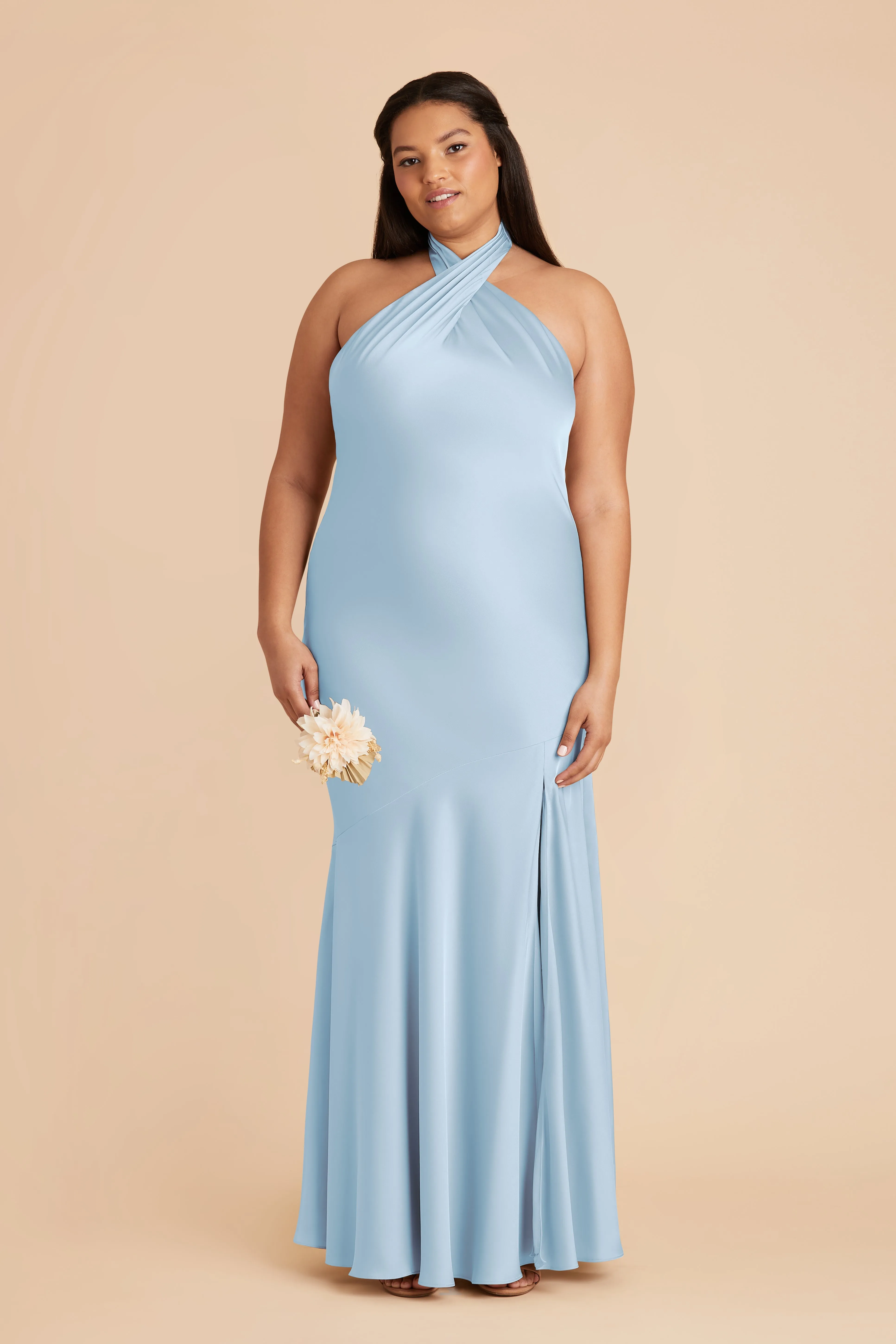 Stephanie Matte Satin Dress - Sky Blue sold by Birdy Grey product image thumbnail 2