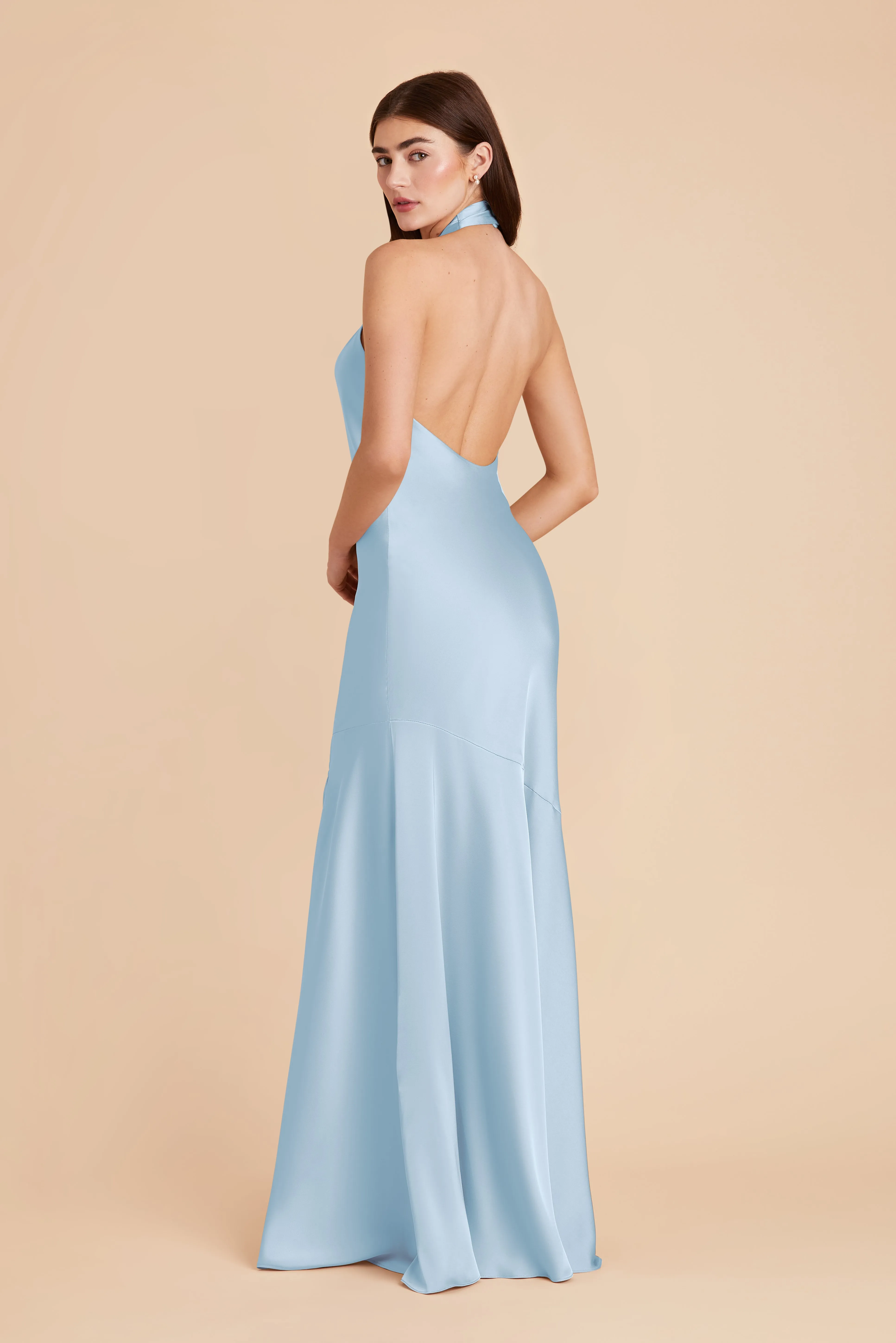 Stephanie Matte Satin Dress - Sky Blue sold by Birdy Grey product image thumbnail 4