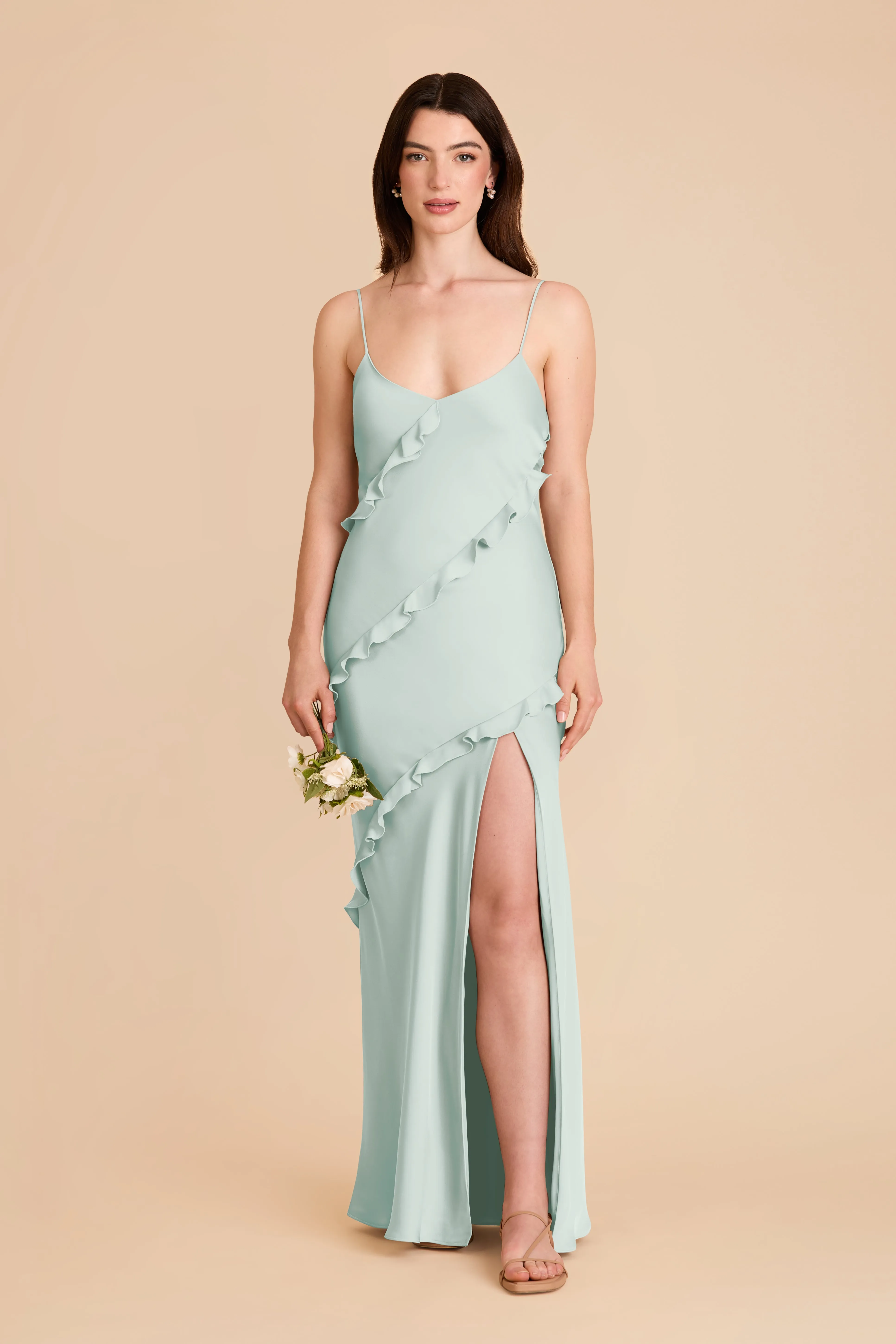 Valentina Matte Satin Dress - Mint sold by Birdy Grey