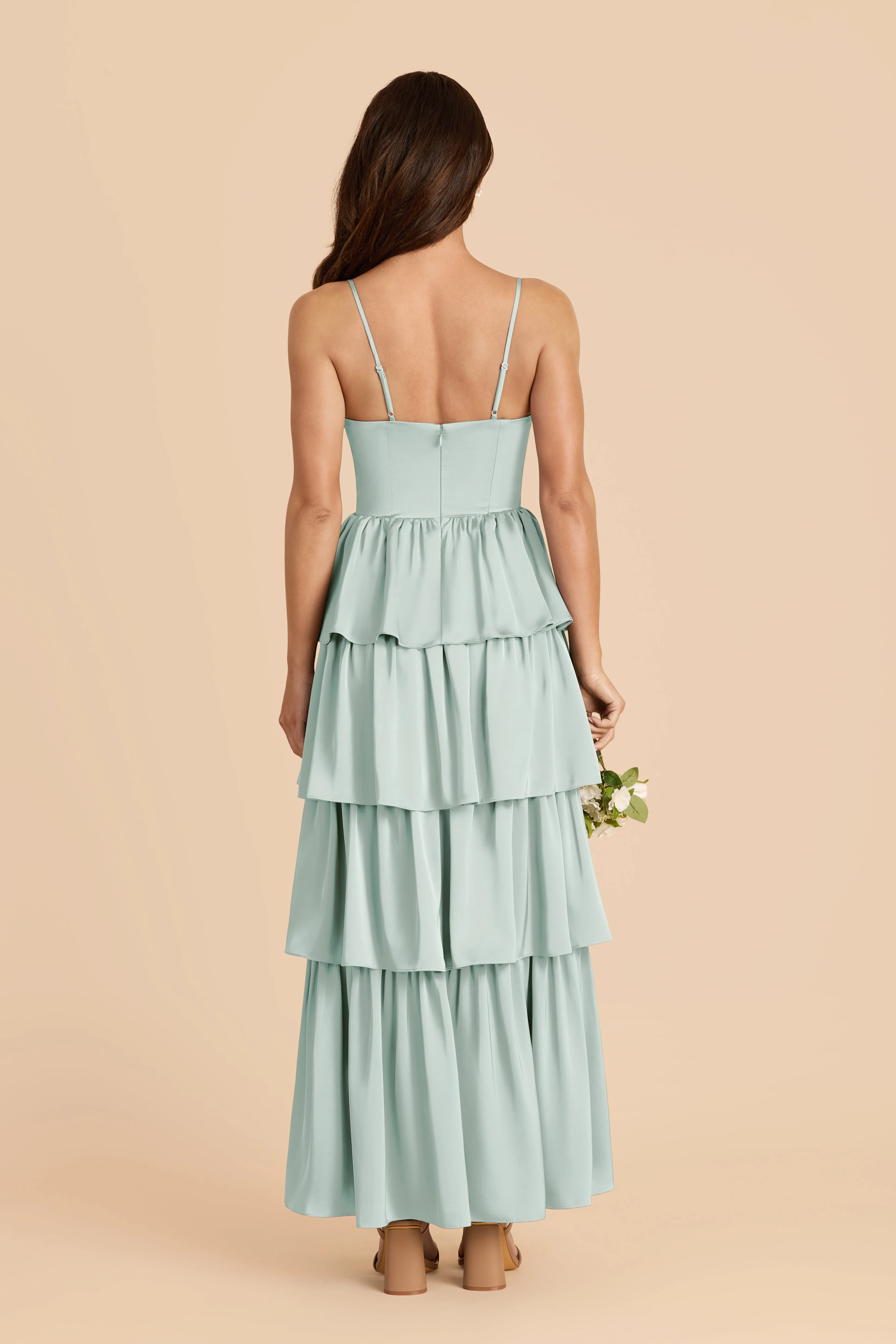 Lola Matte Satin Dress - Mint sold by Birdy Grey product image thumbnail 4