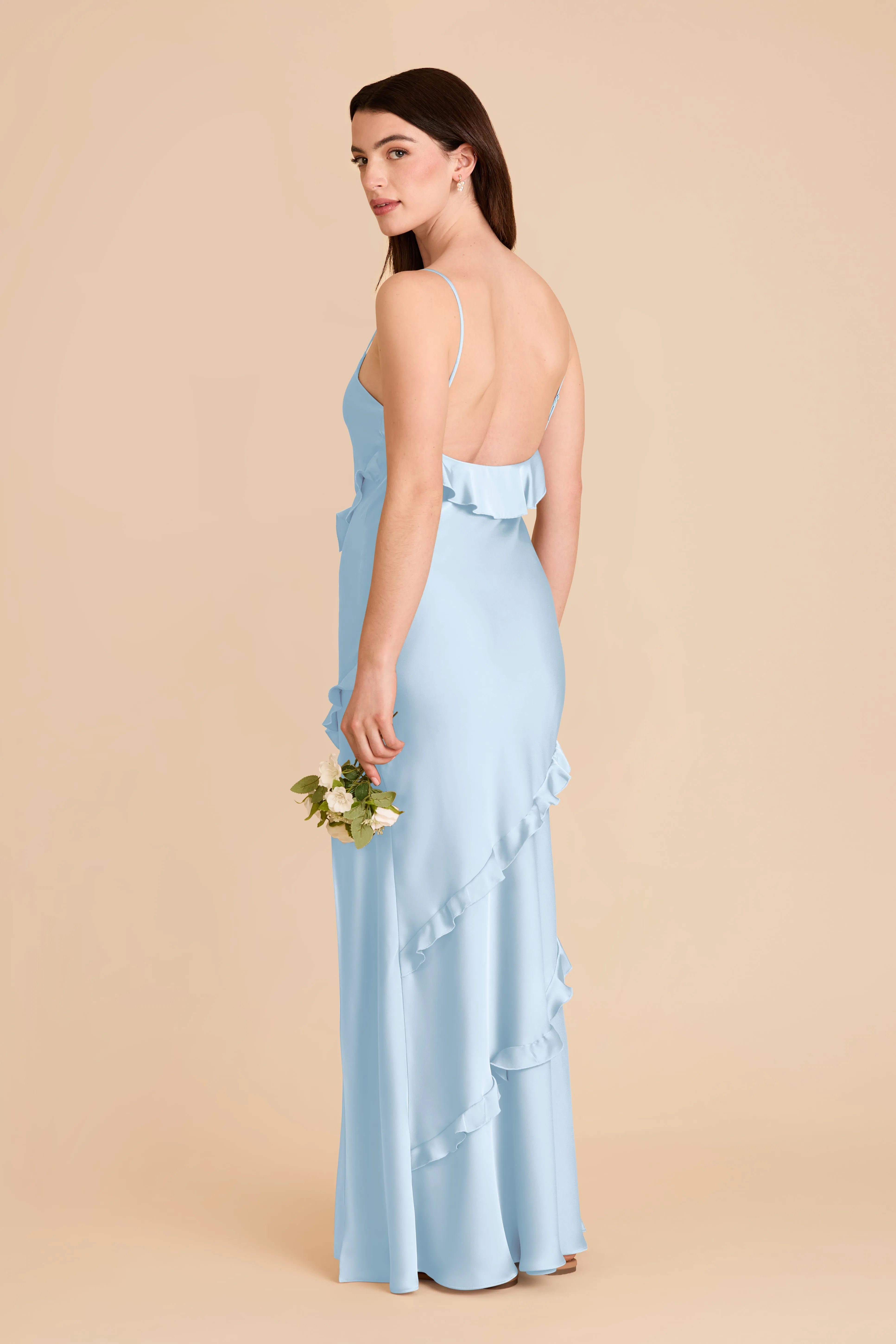 Valentina Matte Satin Dress - Sky Blue sold by Birdy Grey product image thumbnail 4