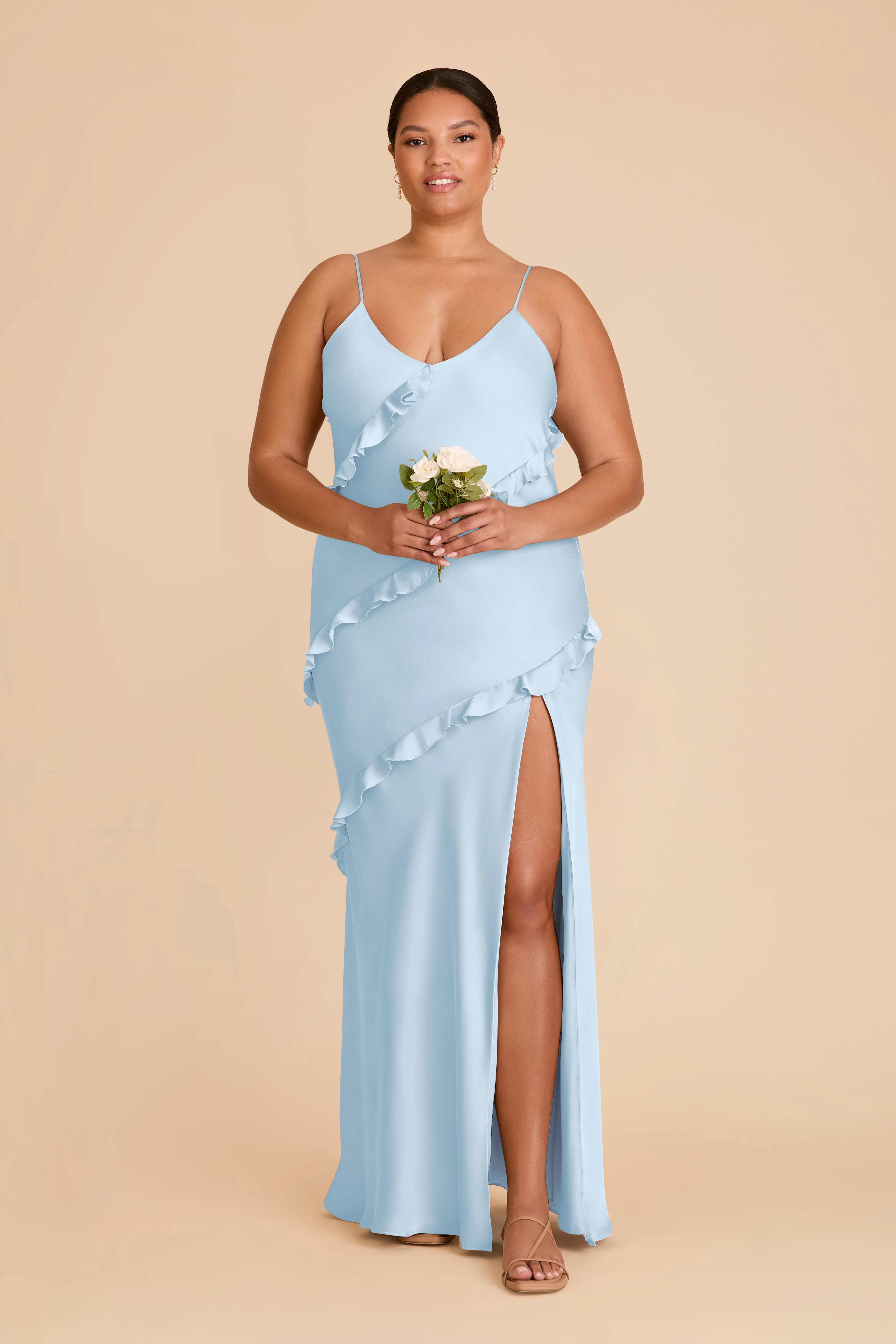 Valentina Matte Satin Dress - Sky Blue sold by Birdy Grey product image thumbnail 2