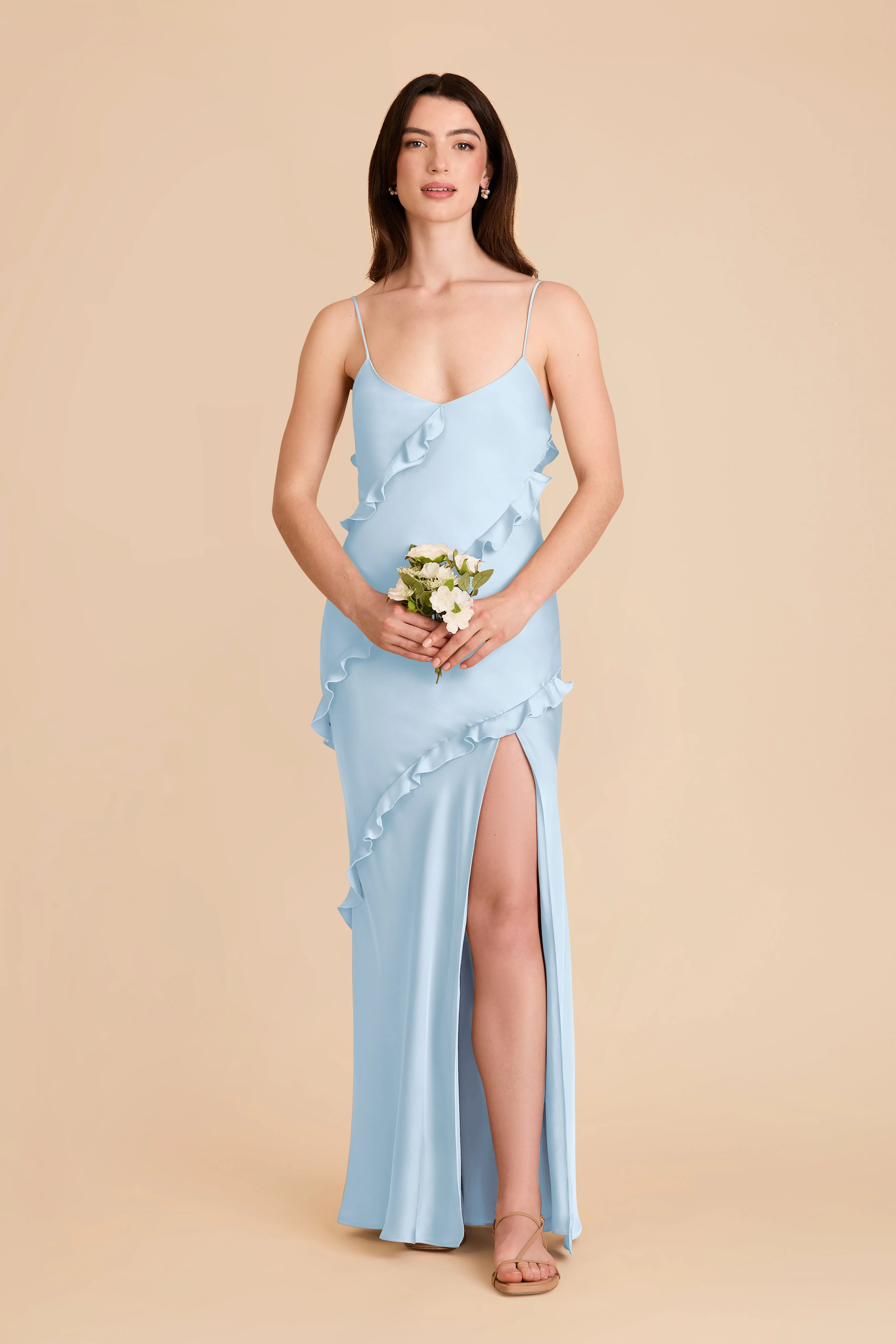 Valentina Matte Satin Dress - Sky Blue sold by Birdy Grey product image thumbnail 3