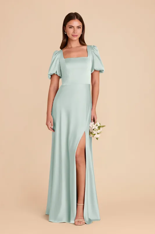 Judy Matte Satin Dress - Mint sold by Birdy Grey