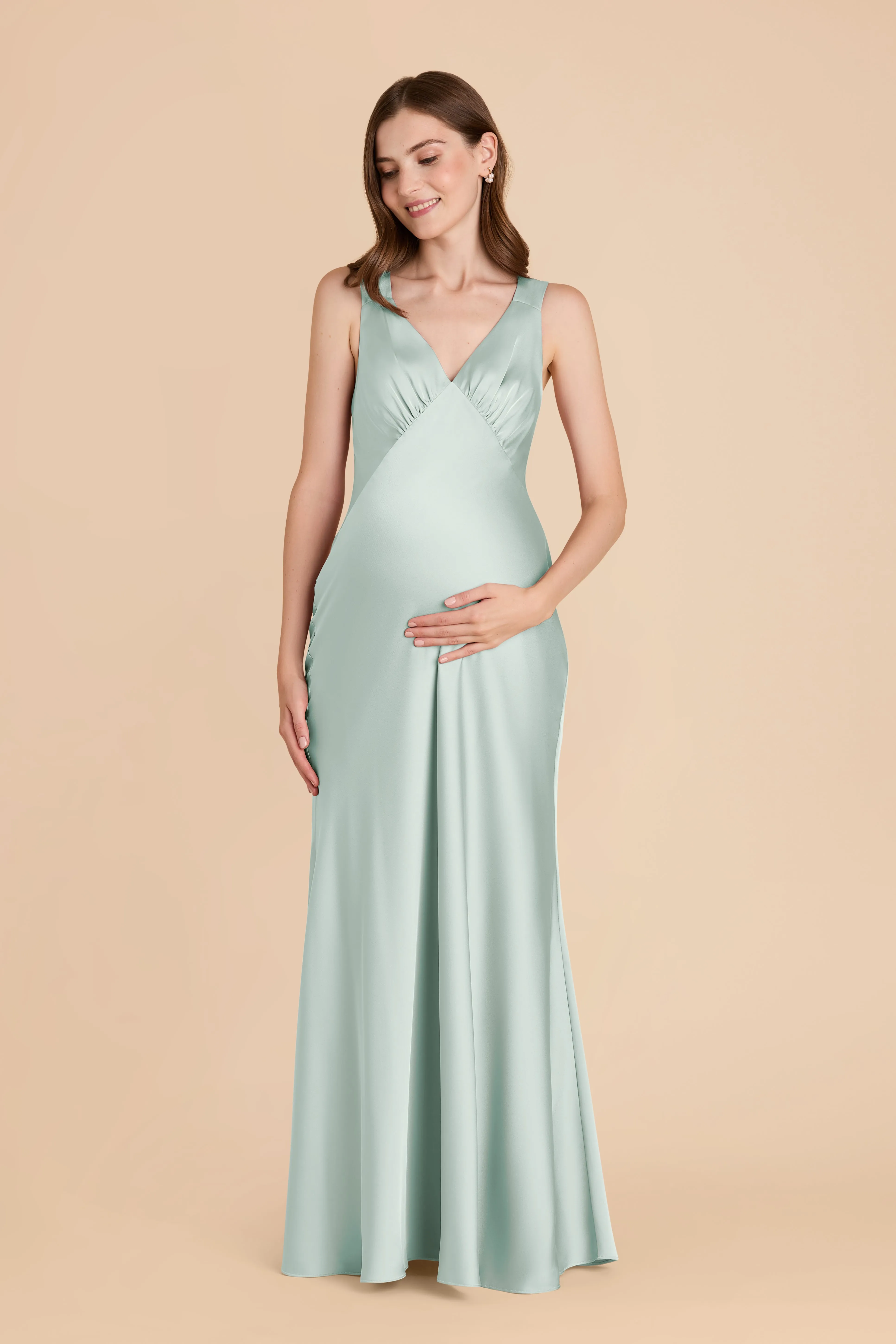 Veronica Matte Satin Dress - Mint sold by Birdy Grey product image thumbnail 4