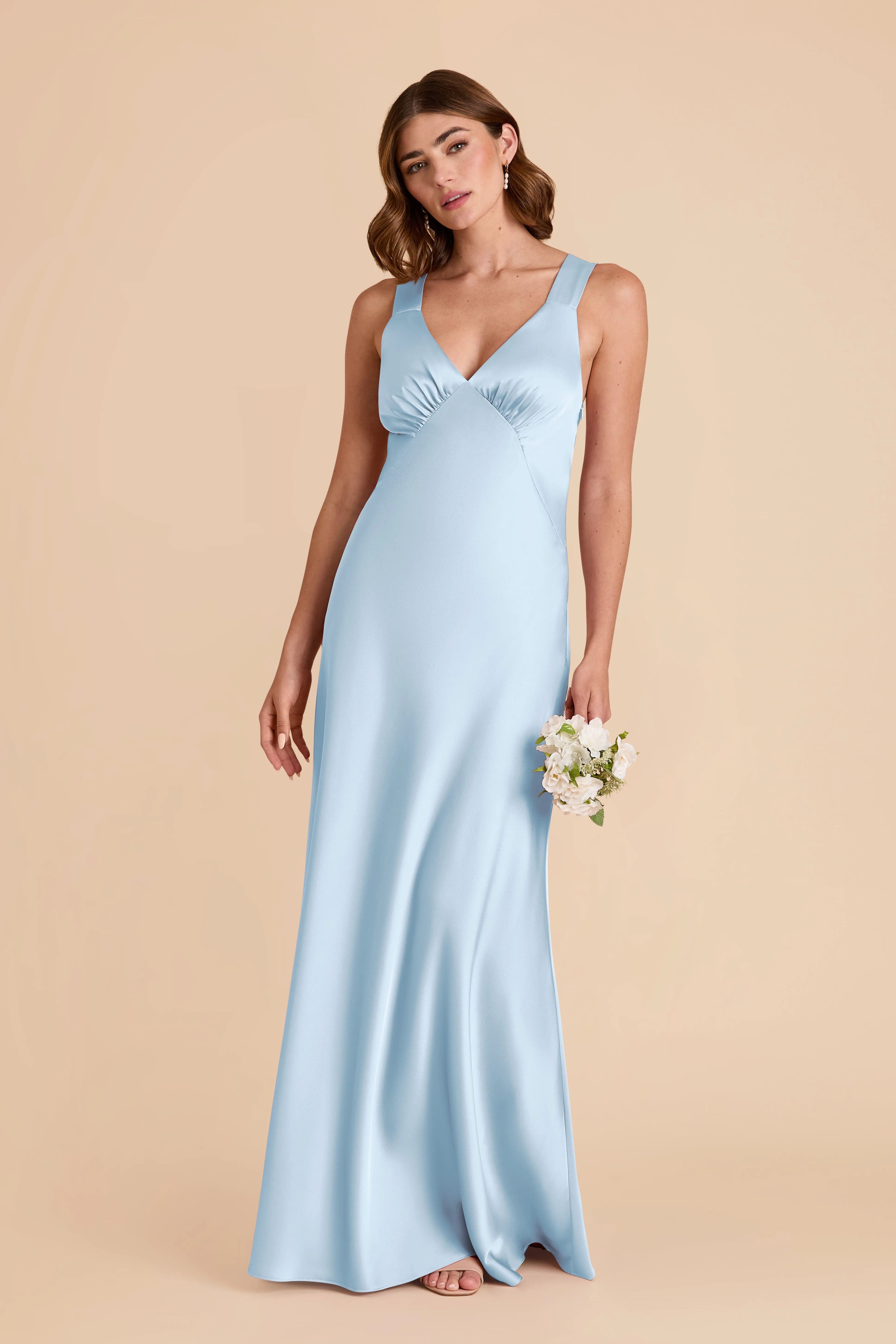 Veronica Matte Satin Dress - Sky Blue sold by Birdy Grey product image thumbnail 3