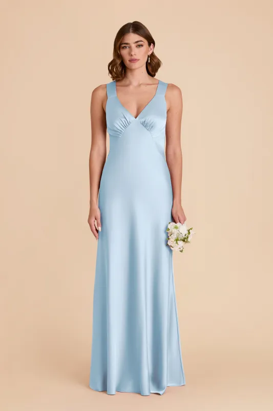 Veronica Matte Satin Dress - Sky Blue sold by Birdy Grey