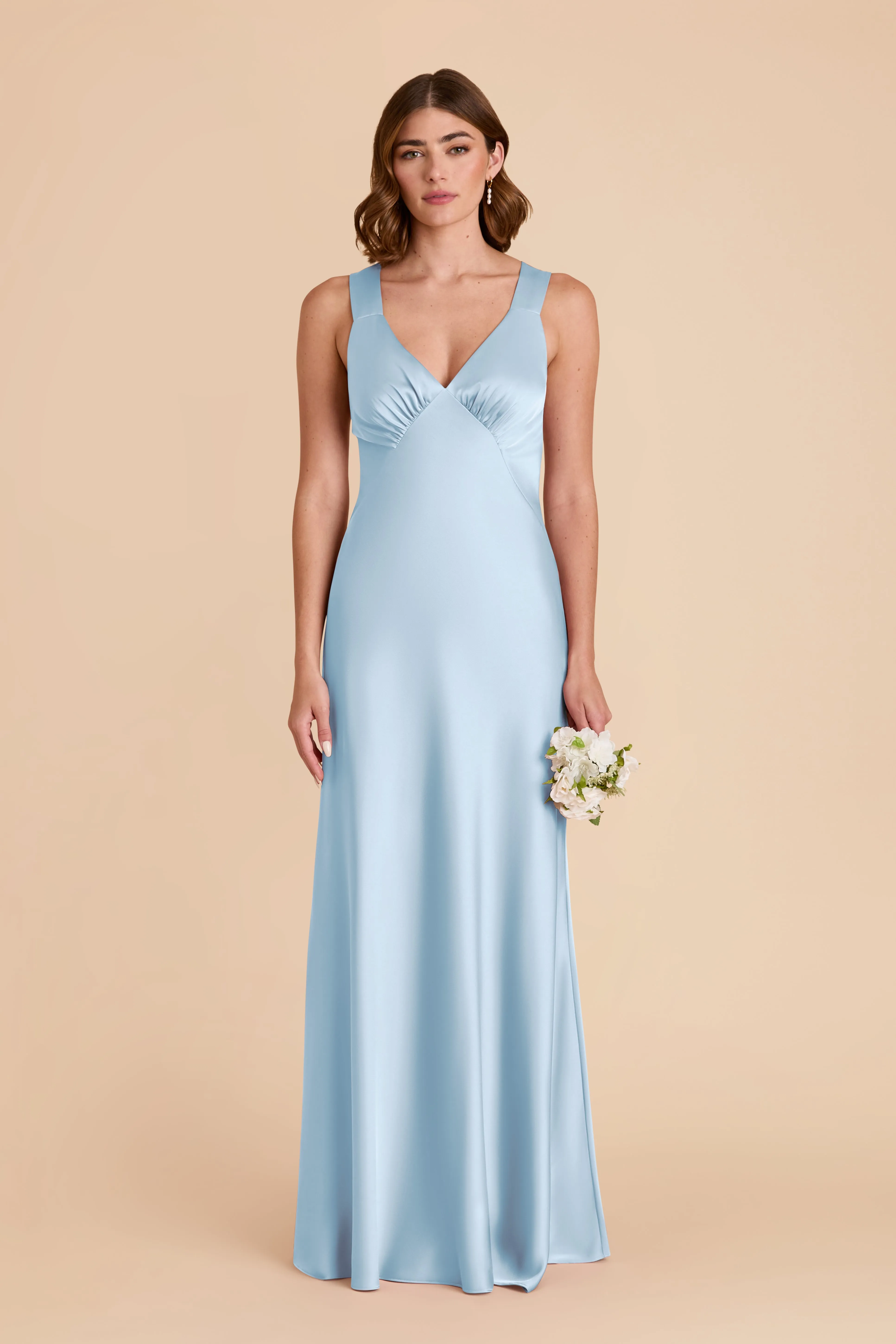 Veronica Matte Satin Dress - Sky Blue sold by Birdy Grey