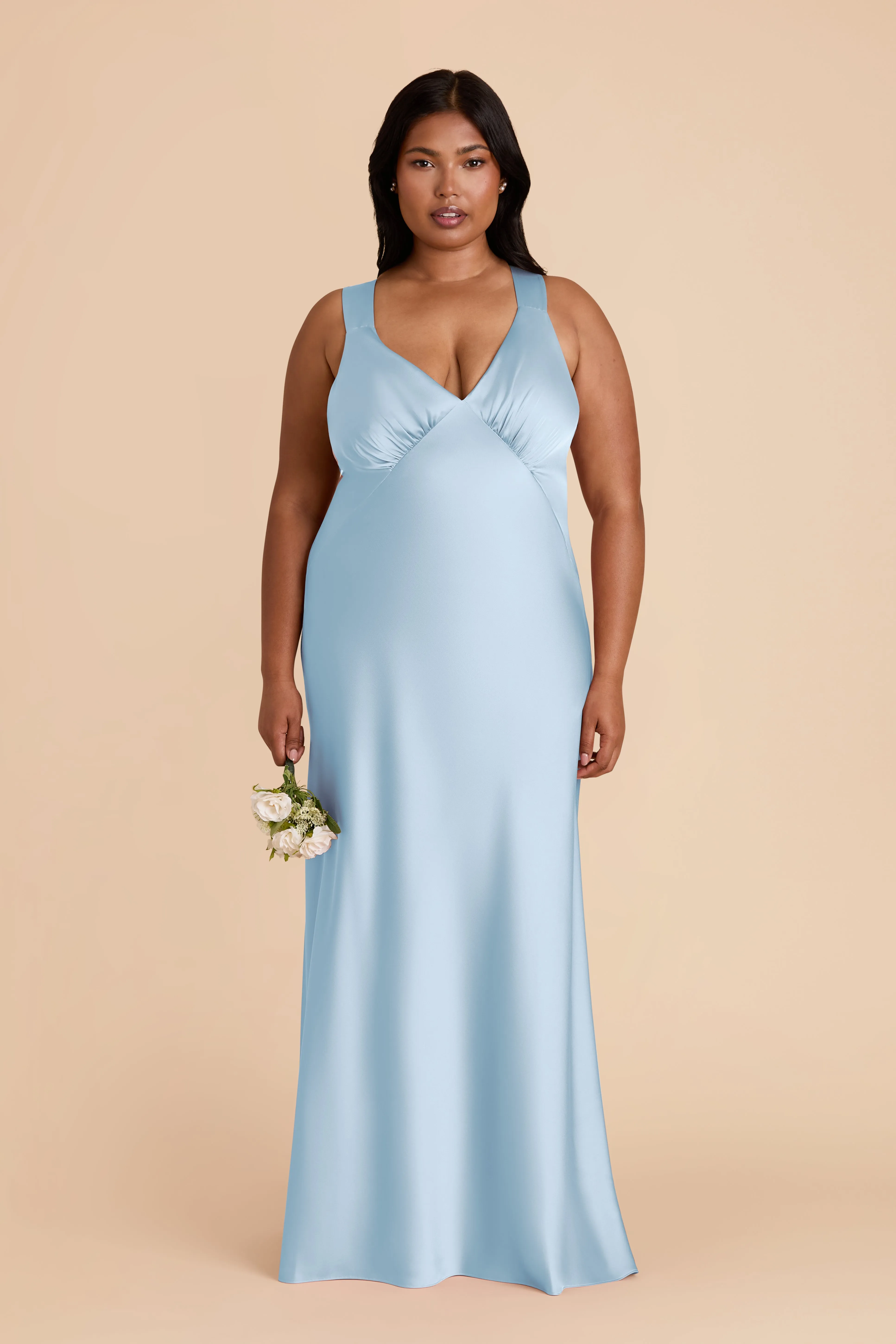 Veronica Matte Satin Dress - Sky Blue sold by Birdy Grey product image thumbnail 2
