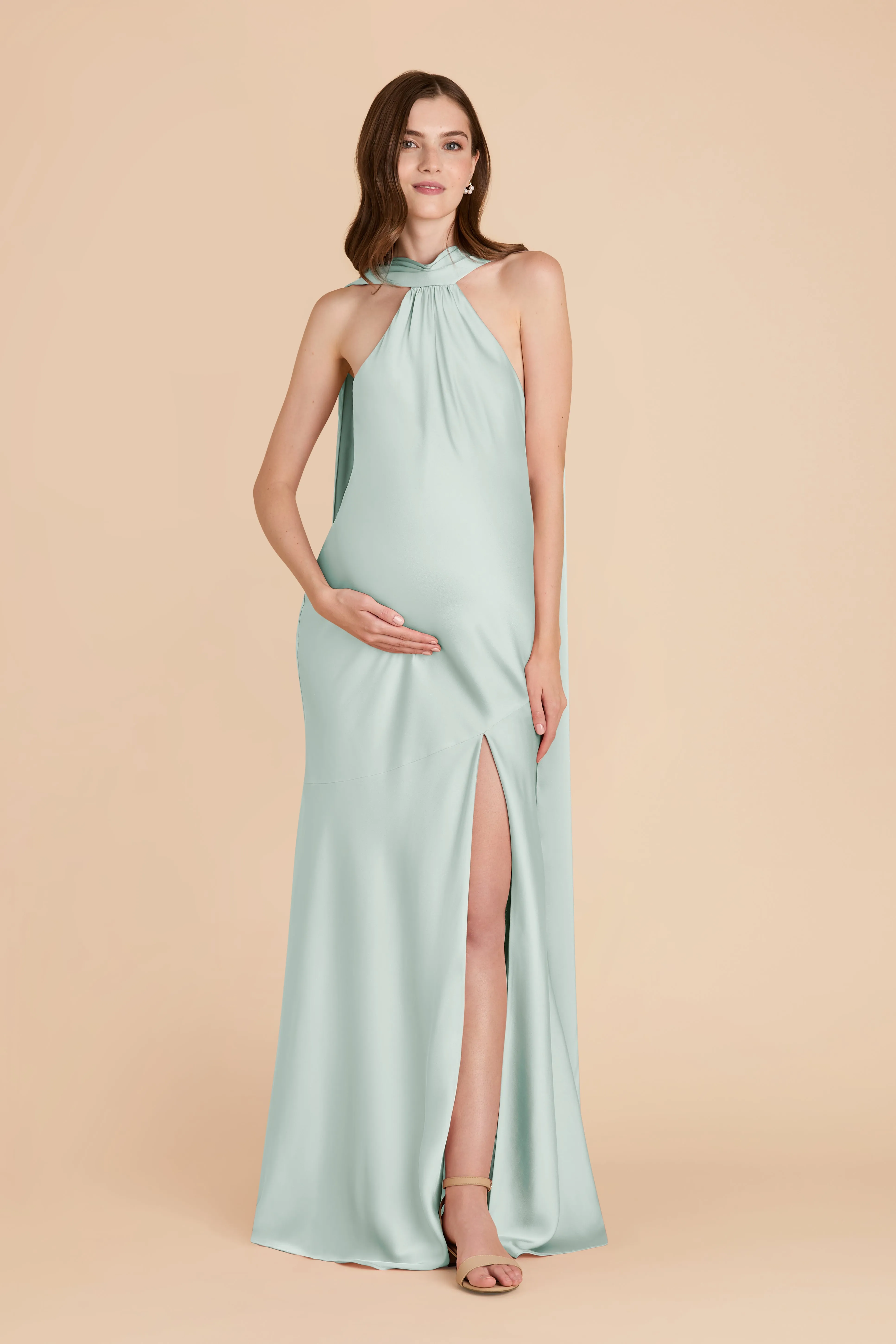 Eileen Matte Satin Dress - Mint sold by Birdy Grey product image thumbnail 2