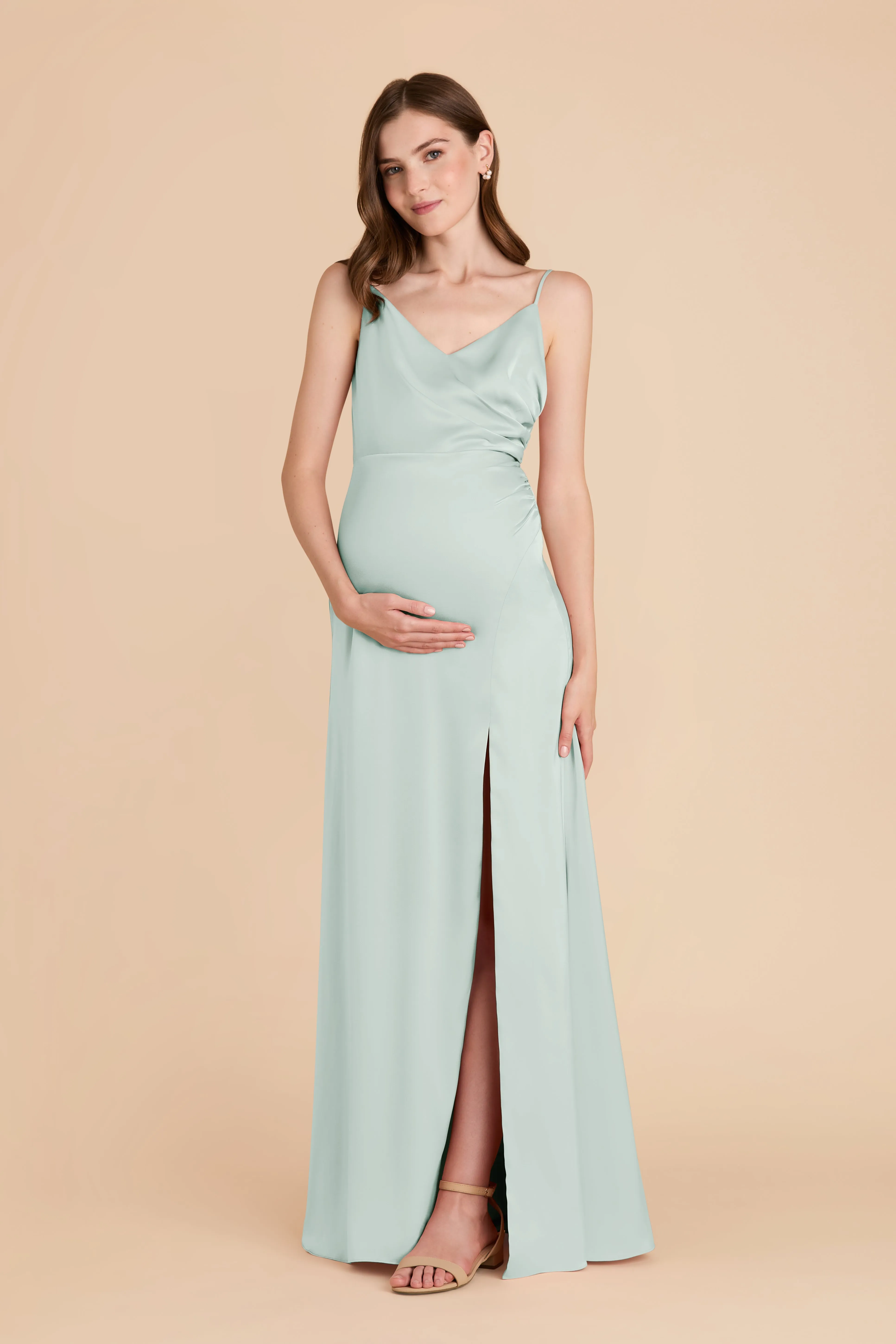 Catherine Matte Satin Dress - Mint sold by Birdy Grey product image thumbnail 5