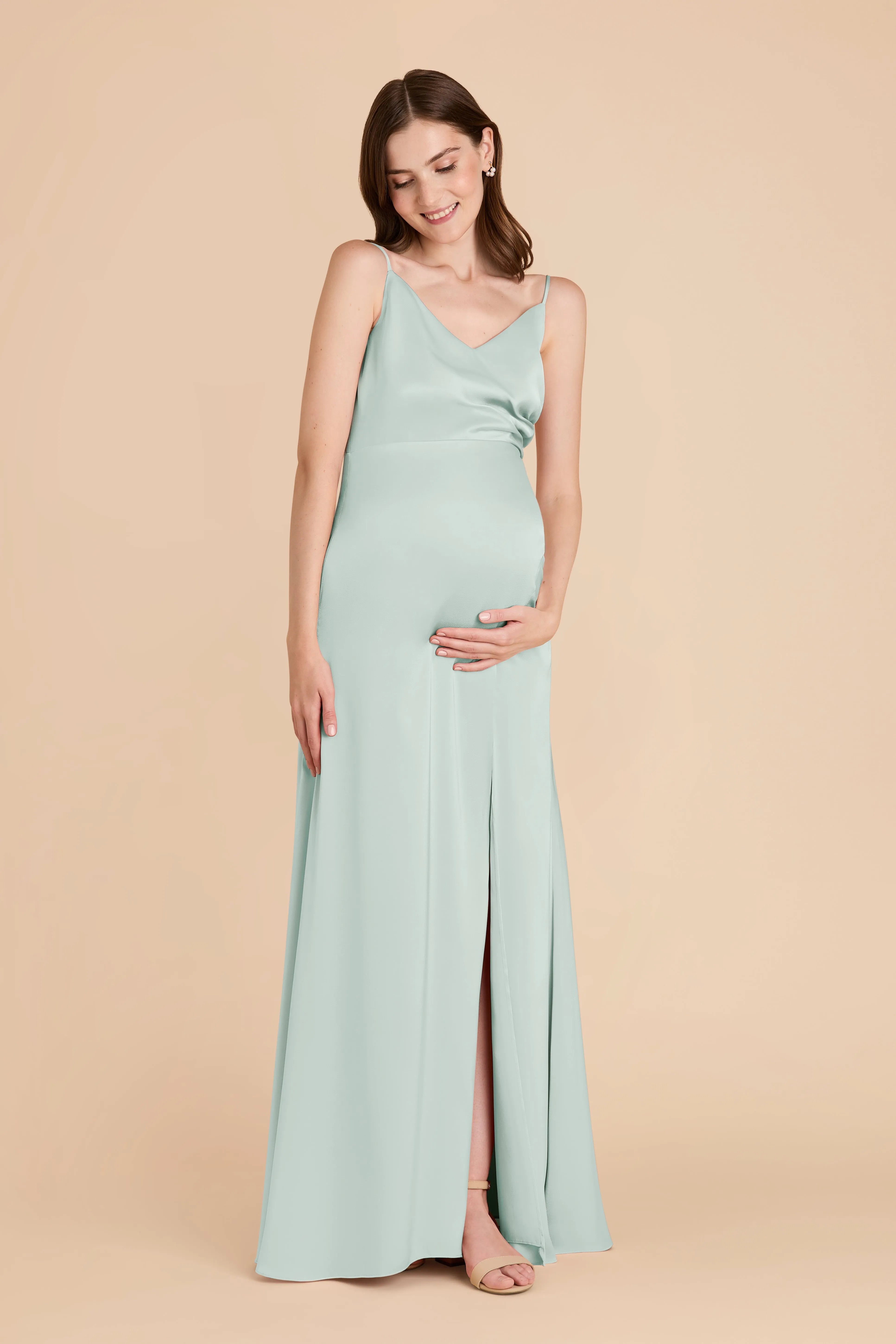 Catherine Matte Satin Dress - Mint sold by Birdy Grey product image thumbnail 4