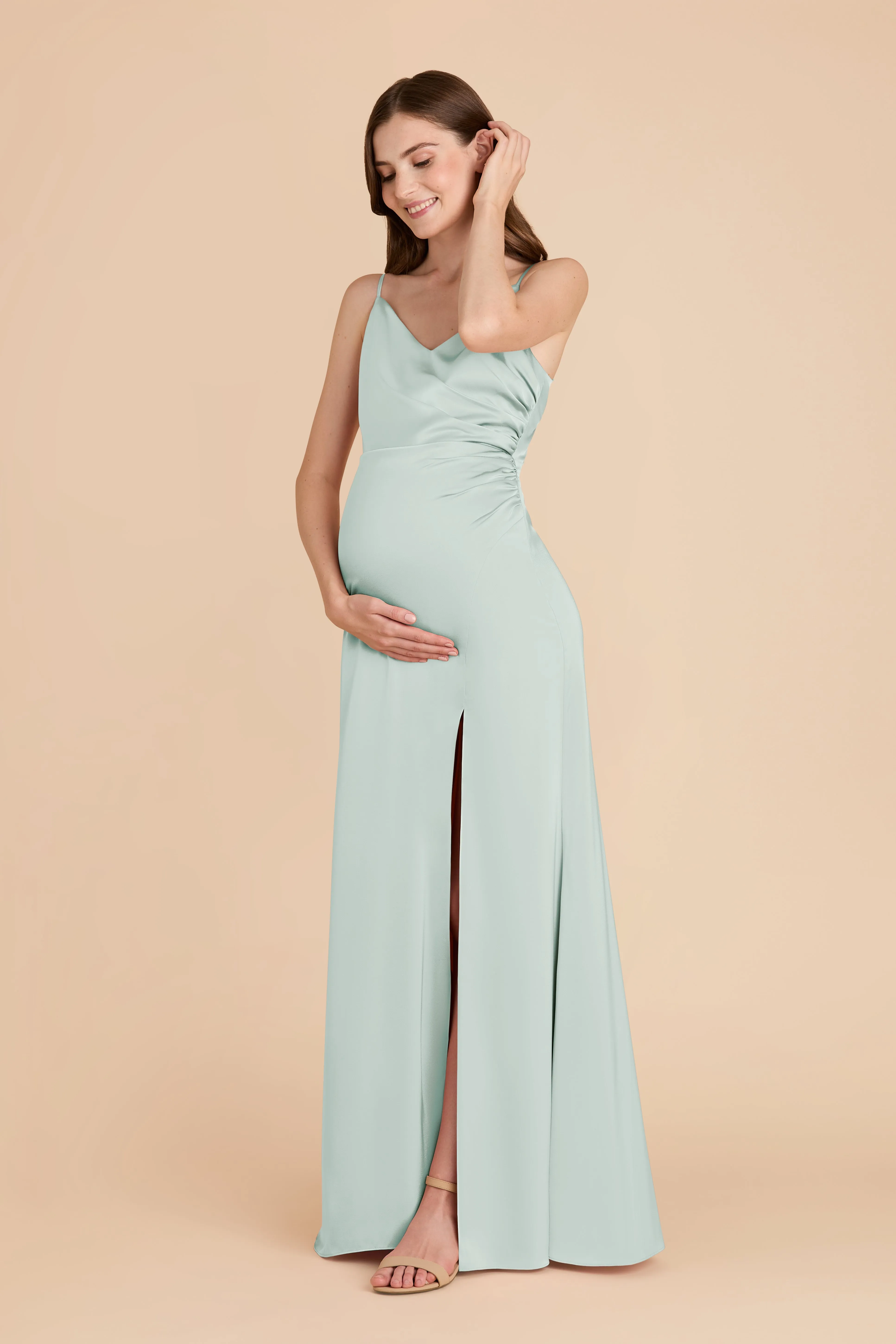 Catherine Matte Satin Dress - Mint sold by Birdy Grey product image thumbnail 2