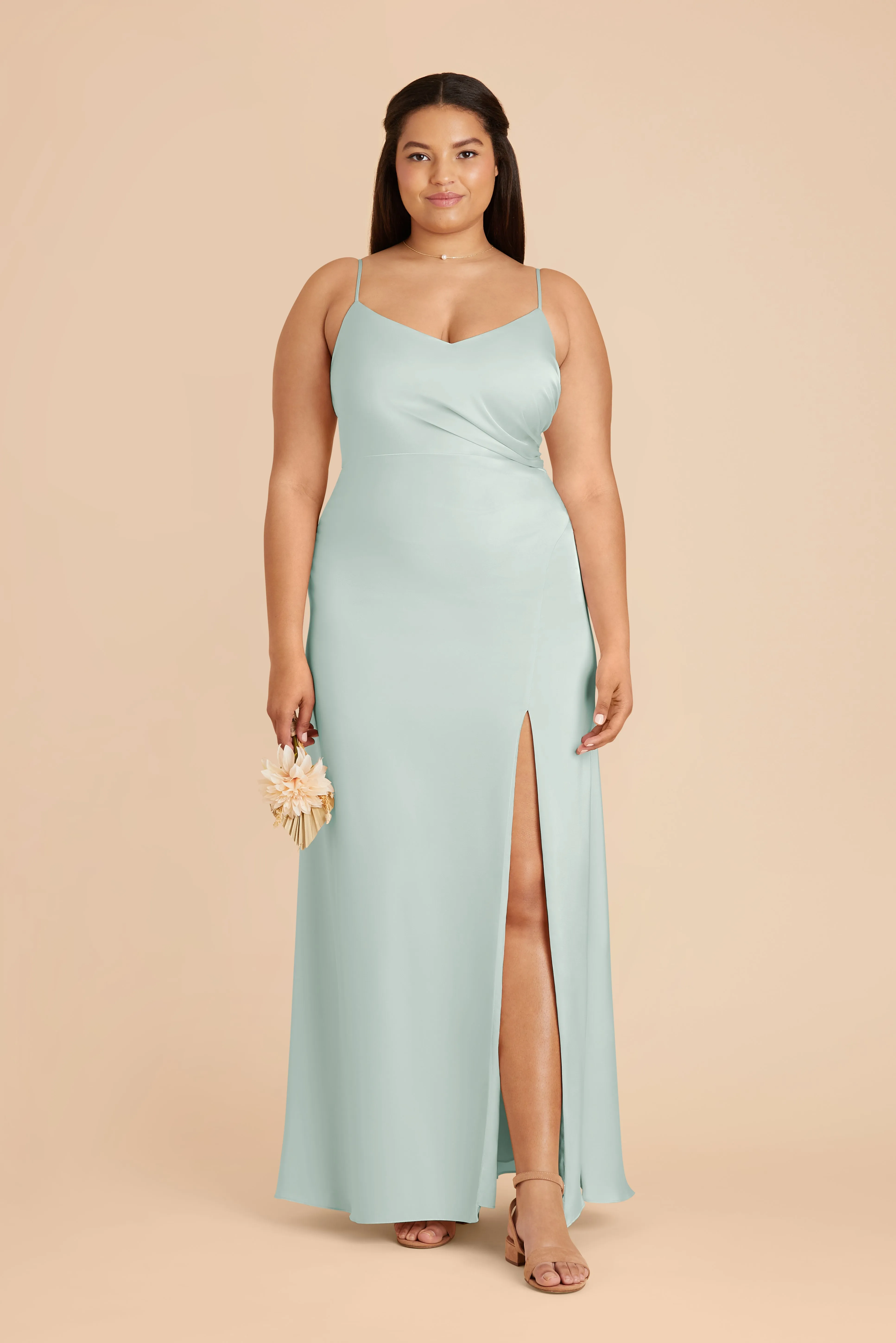 Catherine Matte Satin Dress - Mint sold by Birdy Grey product image thumbnail 3