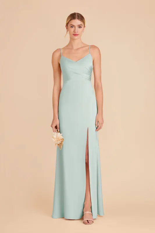 Catherine Matte Satin Dress - Mint sold by Birdy Grey