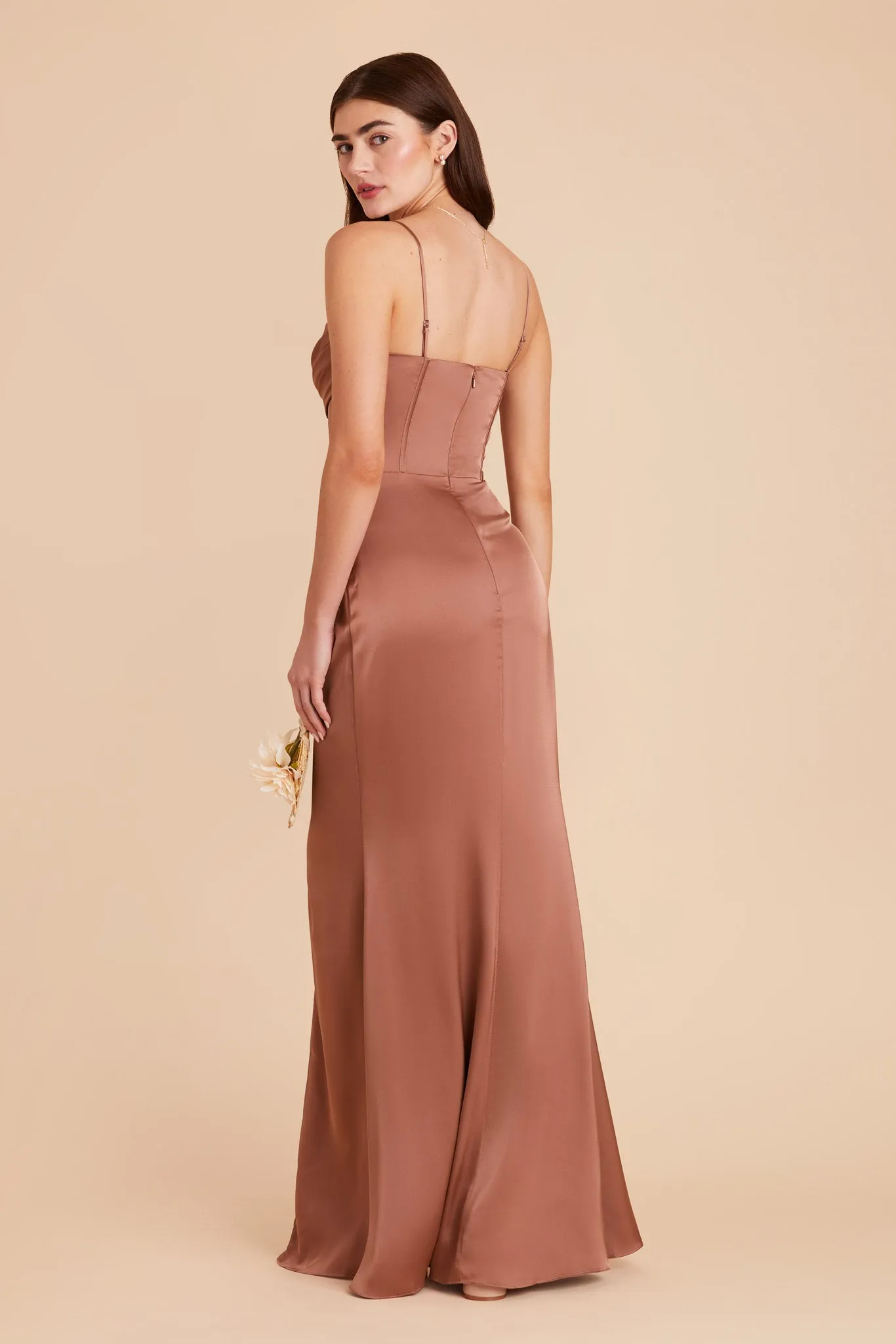 Carrie Matte Satin Dress - Desert Rose sold by Birdy Grey product image thumbnail 5