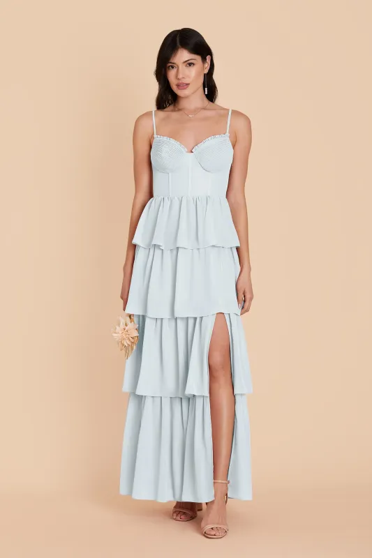 Lola Chiffon Dress - Mist Blue sold by Birdy Grey
