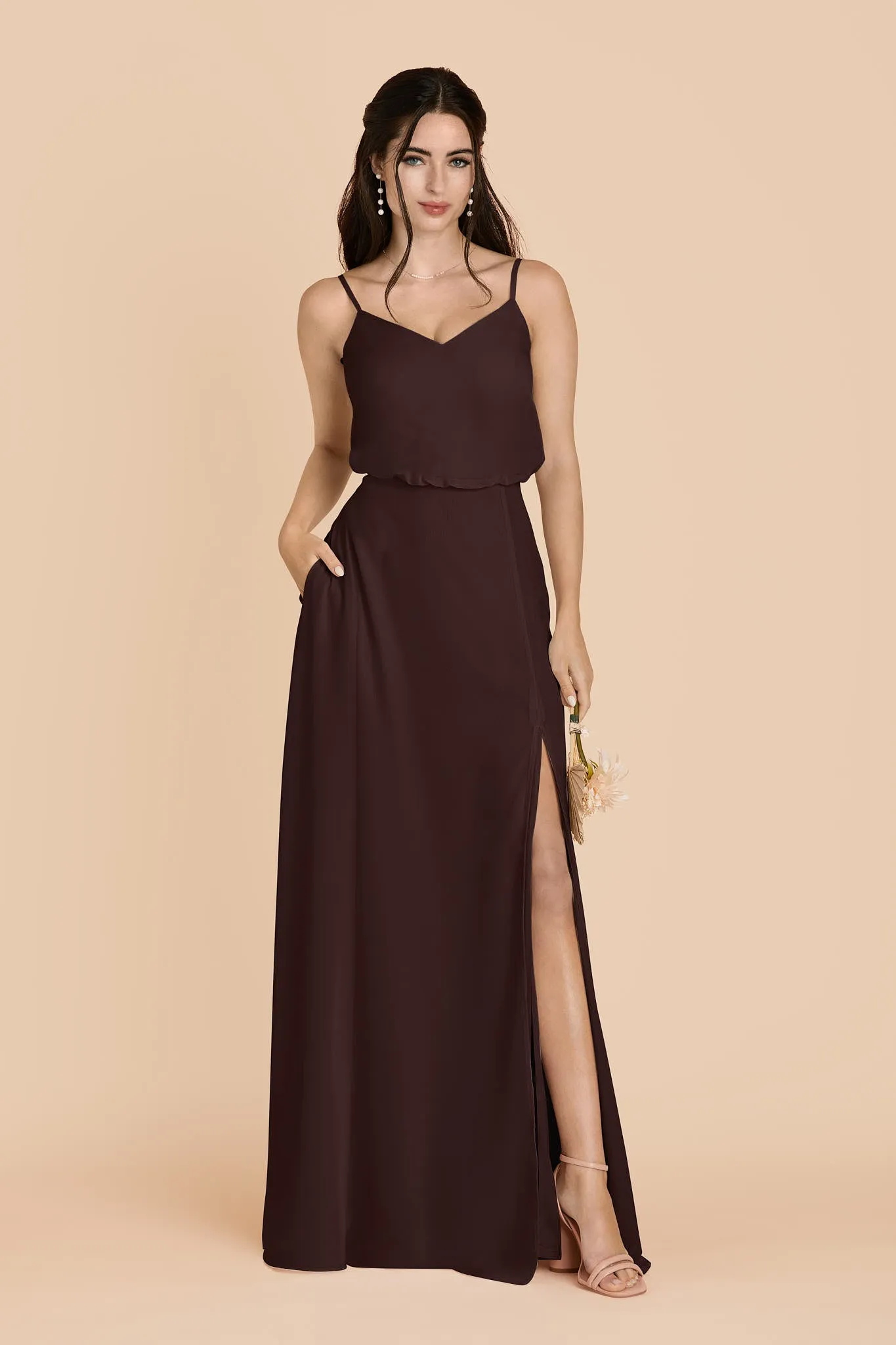 Gwennie Dress With Slit - Espresso sold by Birdy Grey product image thumbnail 3
