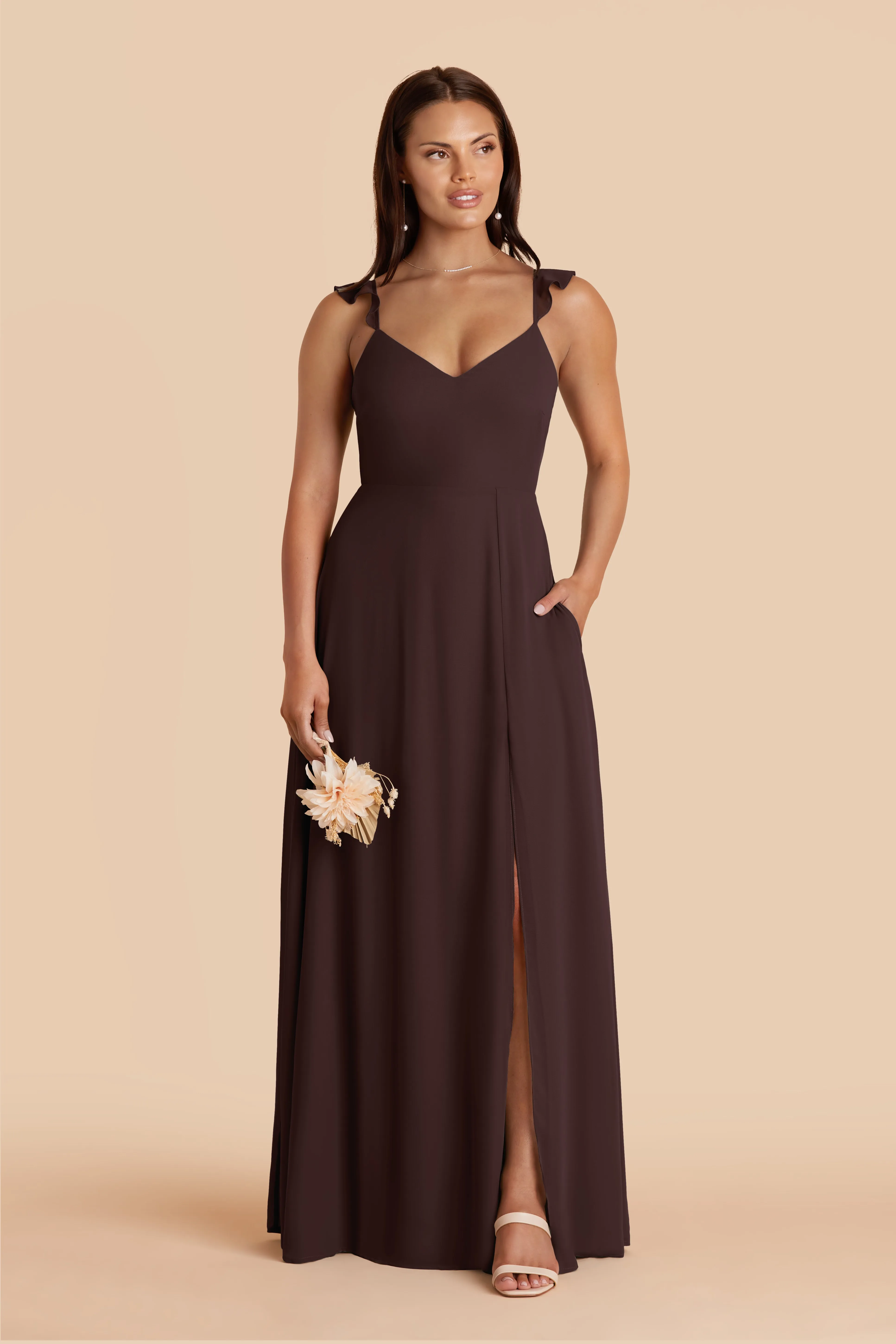 Doris Chiffon Dress - Espresso sold by Birdy Grey product image thumbnail 3