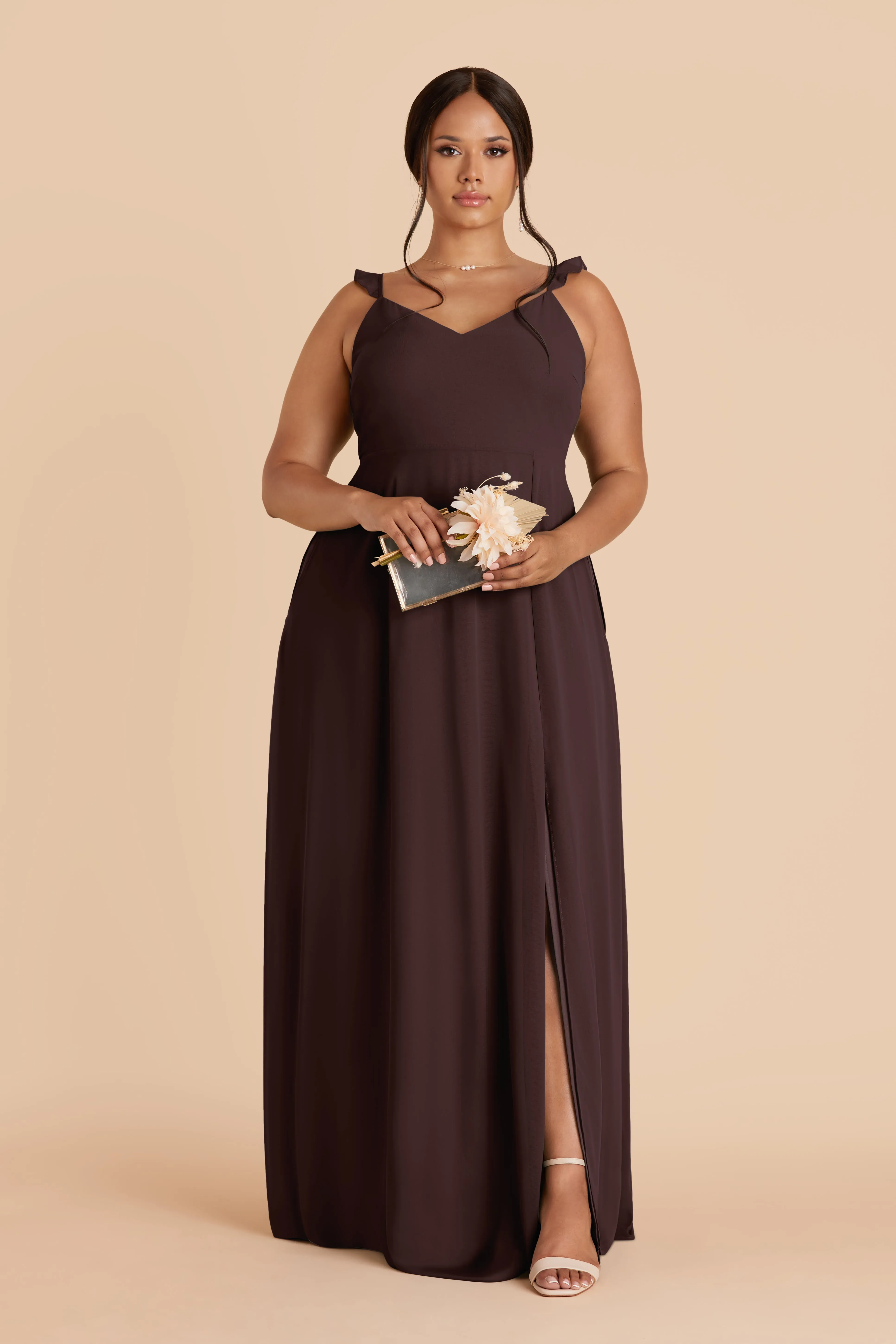 Doris Chiffon Dress - Espresso sold by Birdy Grey product image thumbnail 2