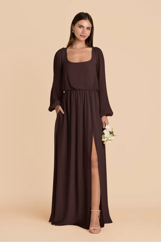 Eloise Chiffon Dress - Espresso sold by Birdy Grey