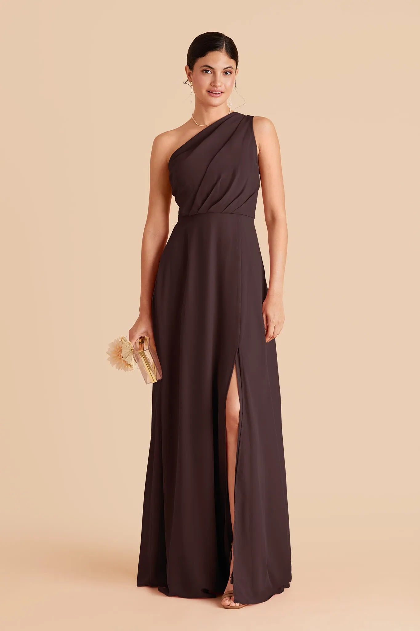 Kira Dress With Slit - Espresso sold by Birdy Grey