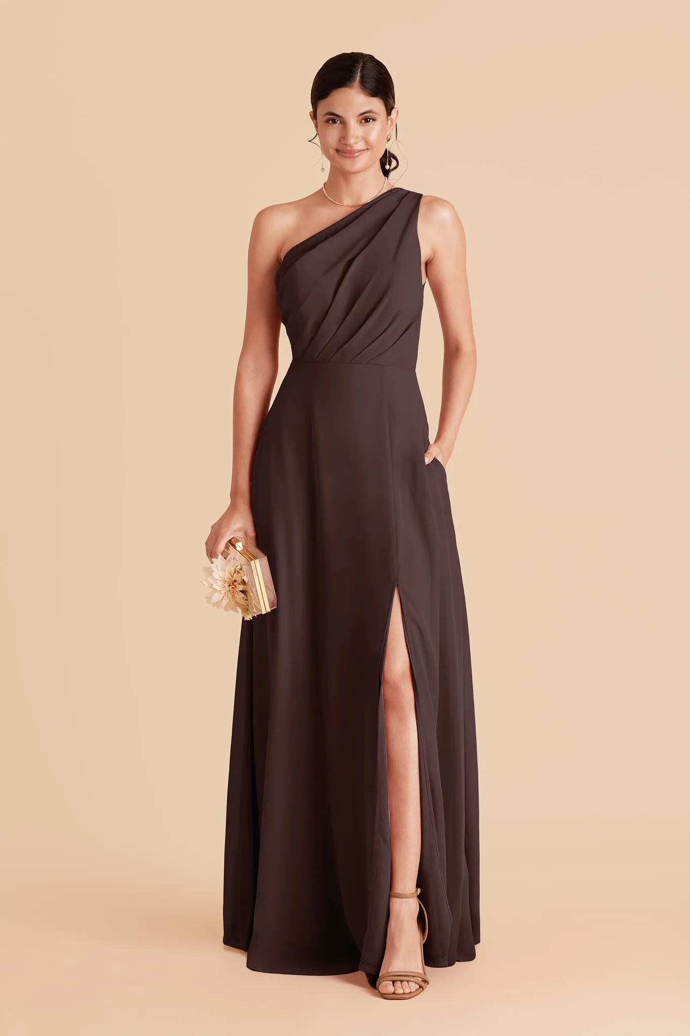 Kira Dress With Slit - Espresso sold by Birdy Grey product image thumbnail 3