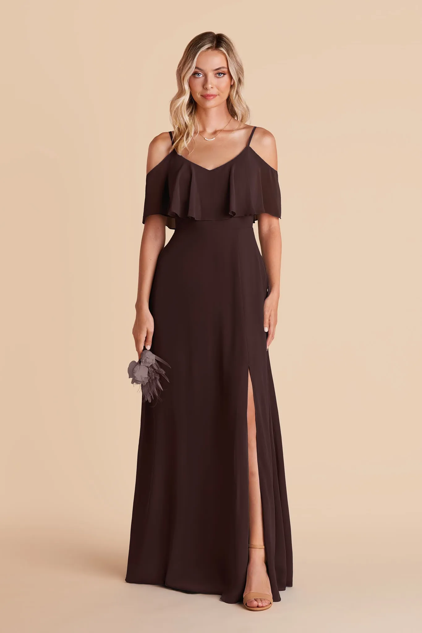 Jane Convertible Dress With Slit - Espresso sold by Birdy Grey