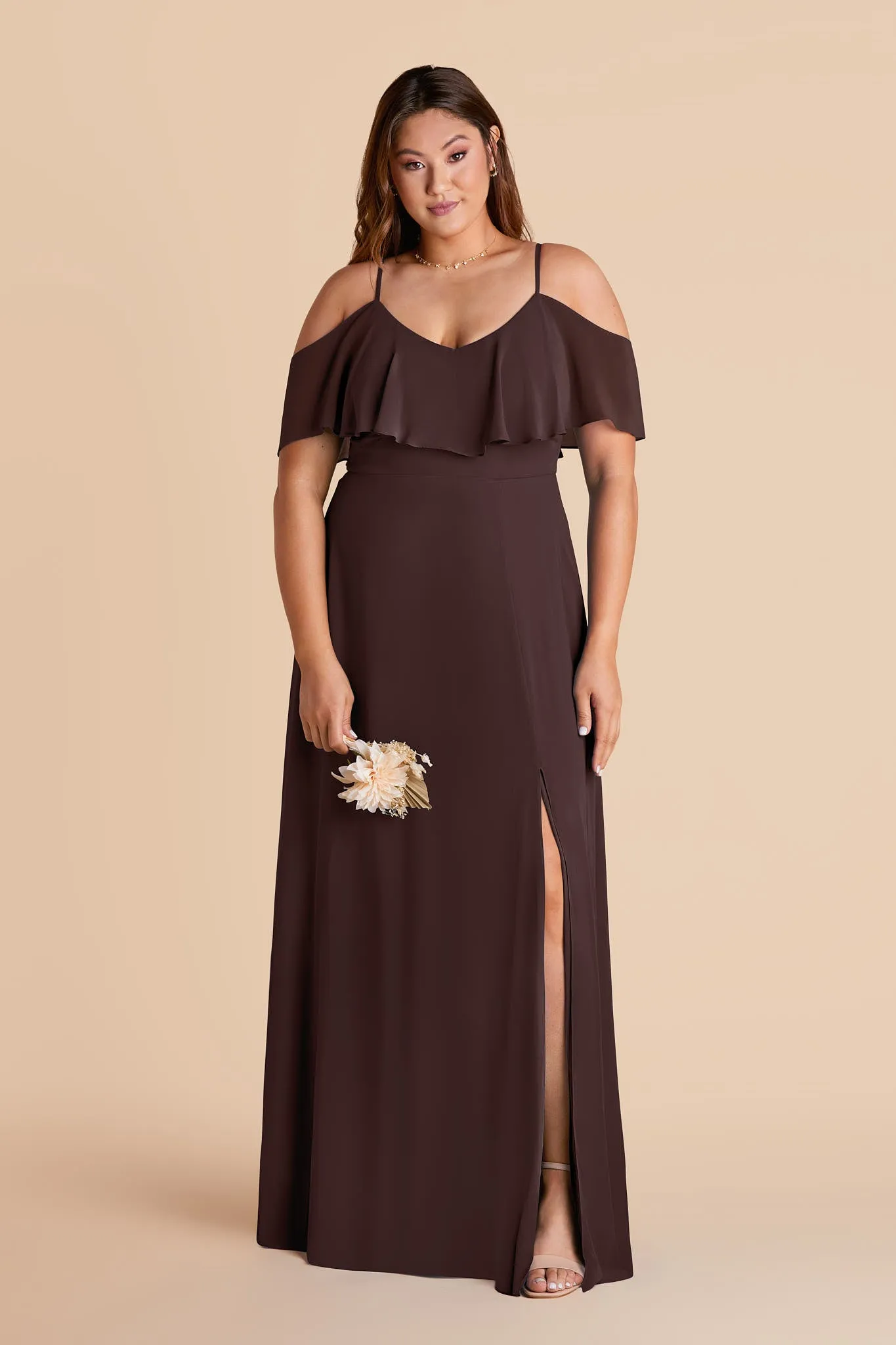 Jane Convertible Dress With Slit - Espresso sold by Birdy Grey product image thumbnail 2