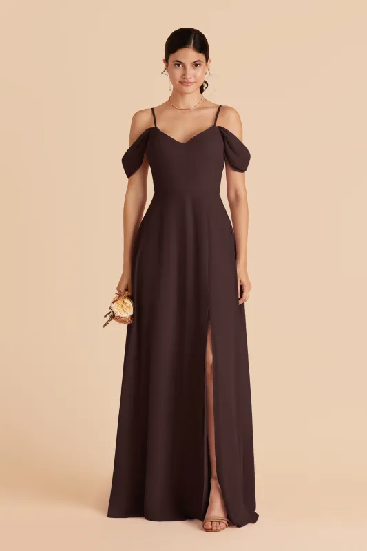 Devin Convertible Dress With Slit - Espresso sold by Birdy Grey